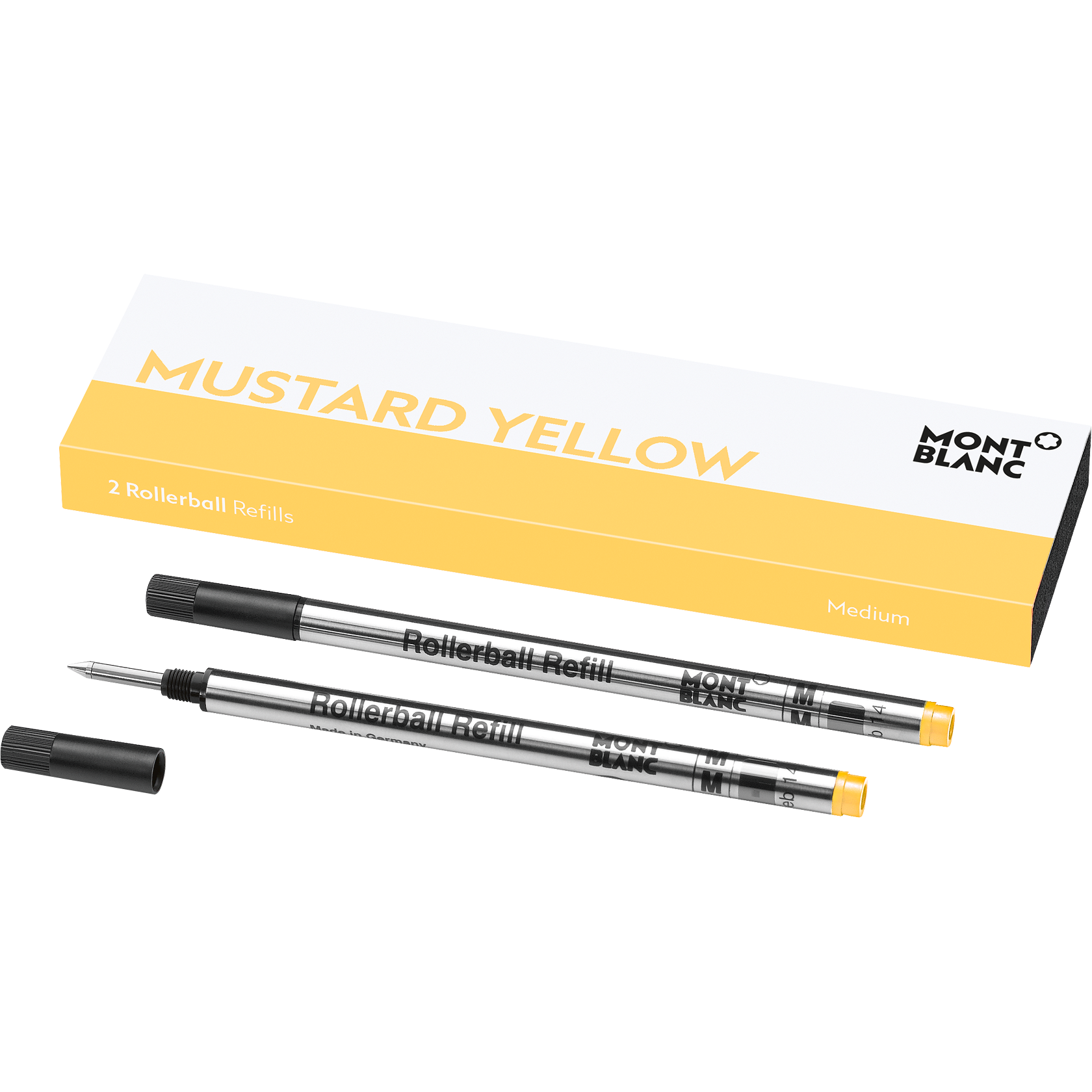 2 صورة ،2 Rollerball Pen Refills (M) Colour of the Year, Mustard Yellow