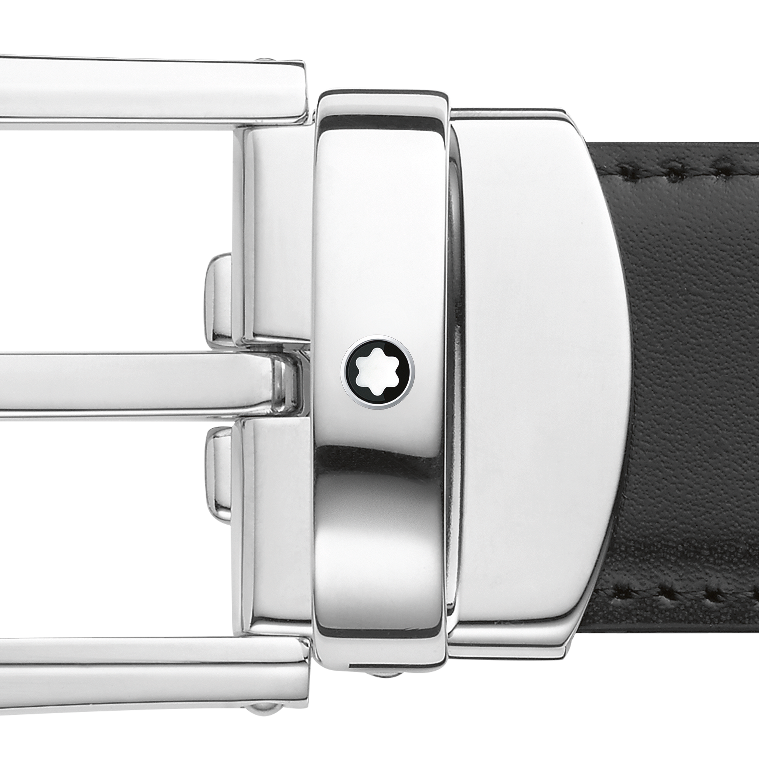 Horseshoe buckle black/brown 30 mm reversible leather belt, image 2