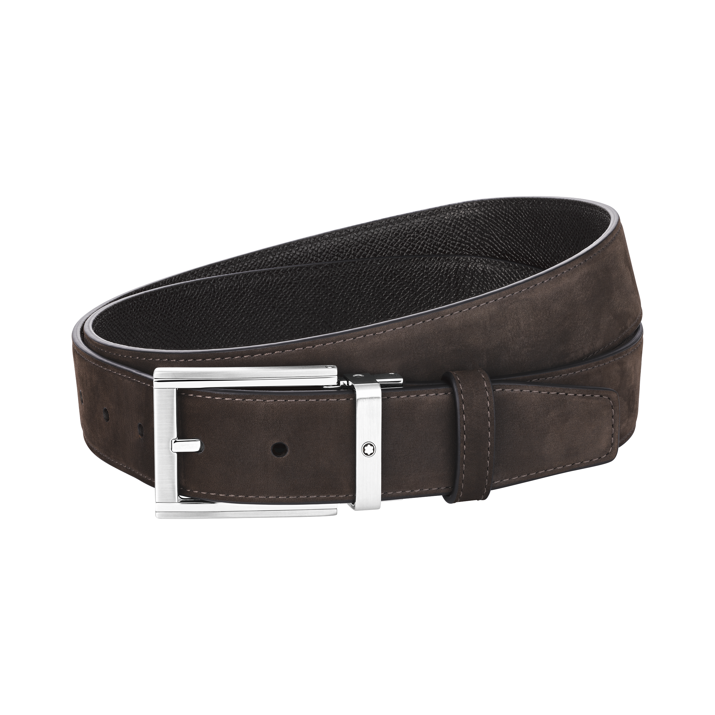 Black/brown 35 mm reversible leather belt, image 3