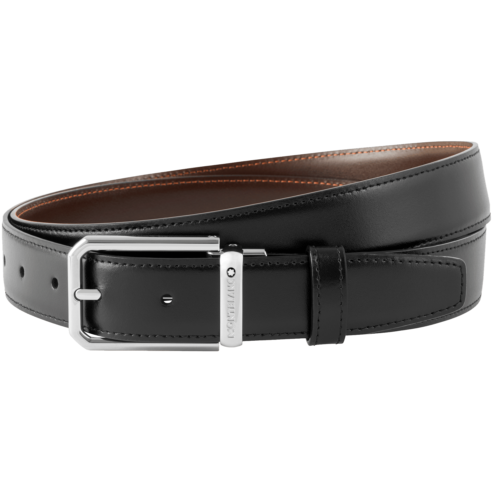 Black/brown reversible cut-to-size business belt, image 1