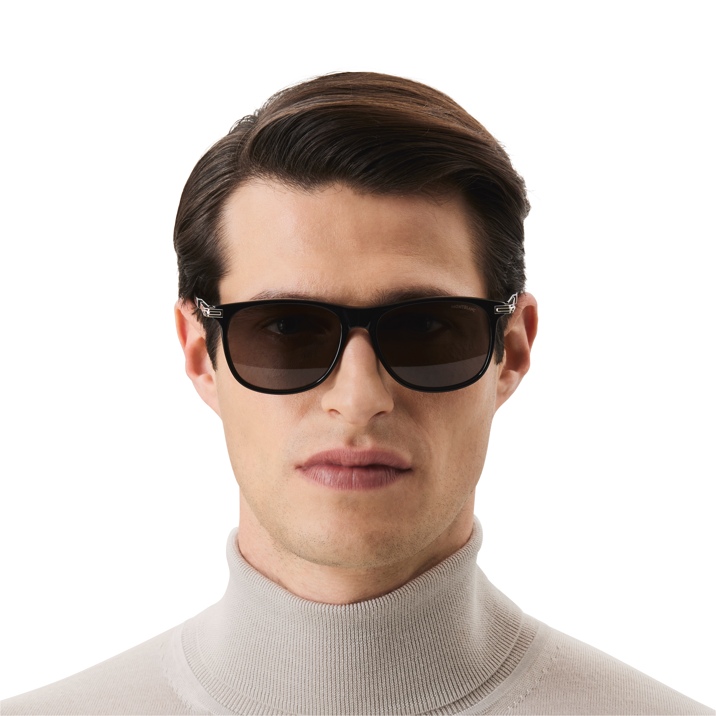 Rectangular Sunglasses with Black-Colored Acetate Frame, image 4