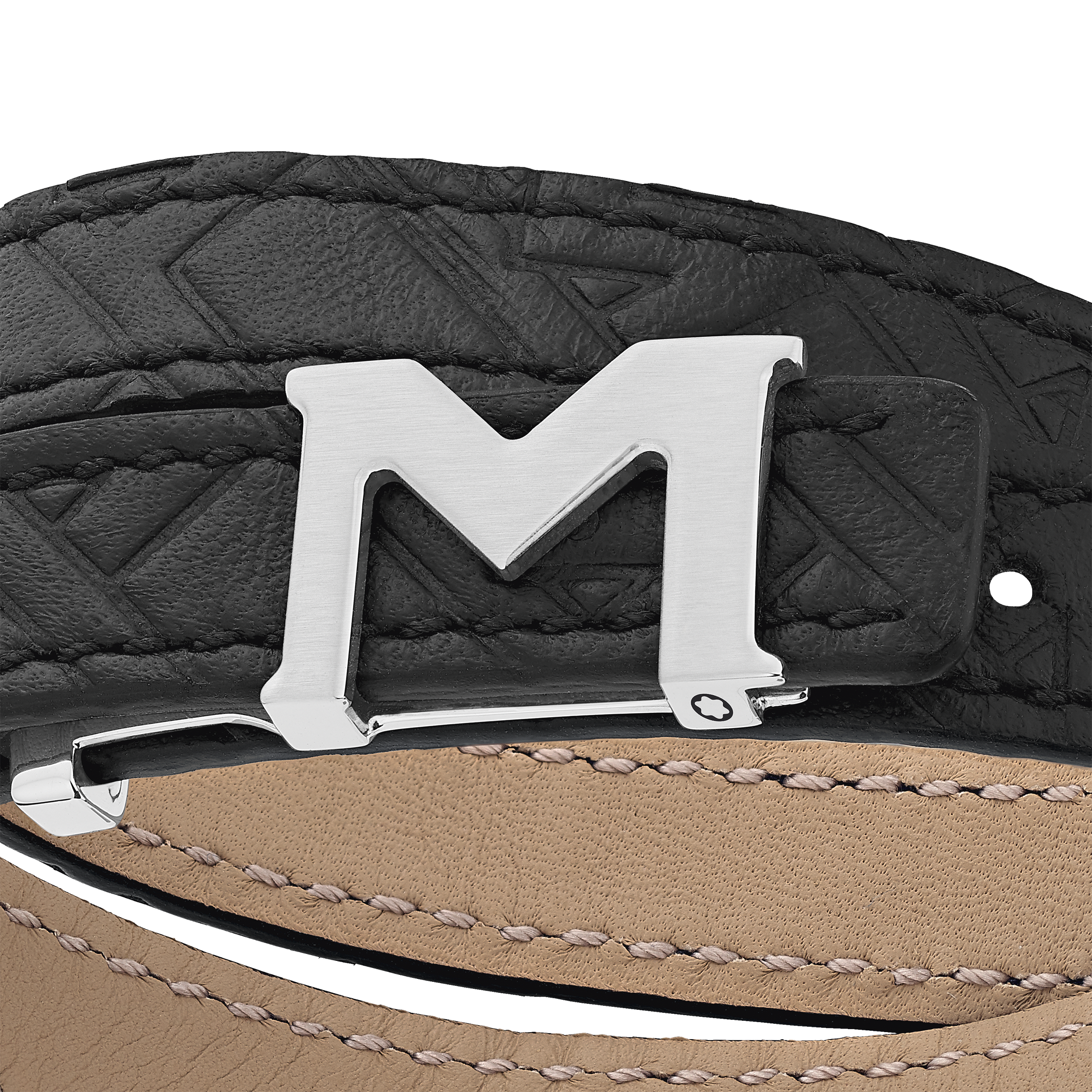 Montblanc M Logo Bracelet with Embossed Black Band, image 2