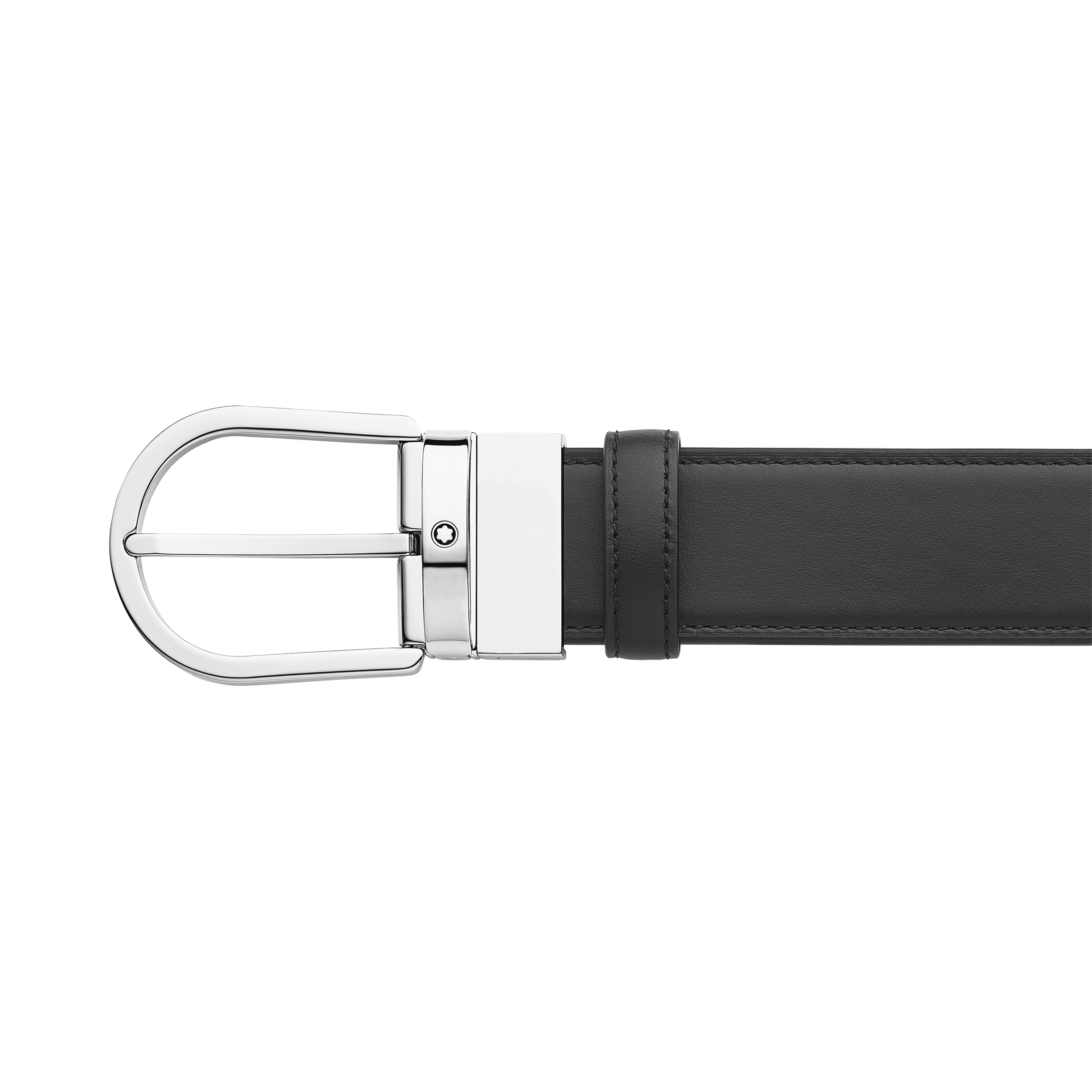Horseshoe buckle black/tan 35 mm leather belt, image 4