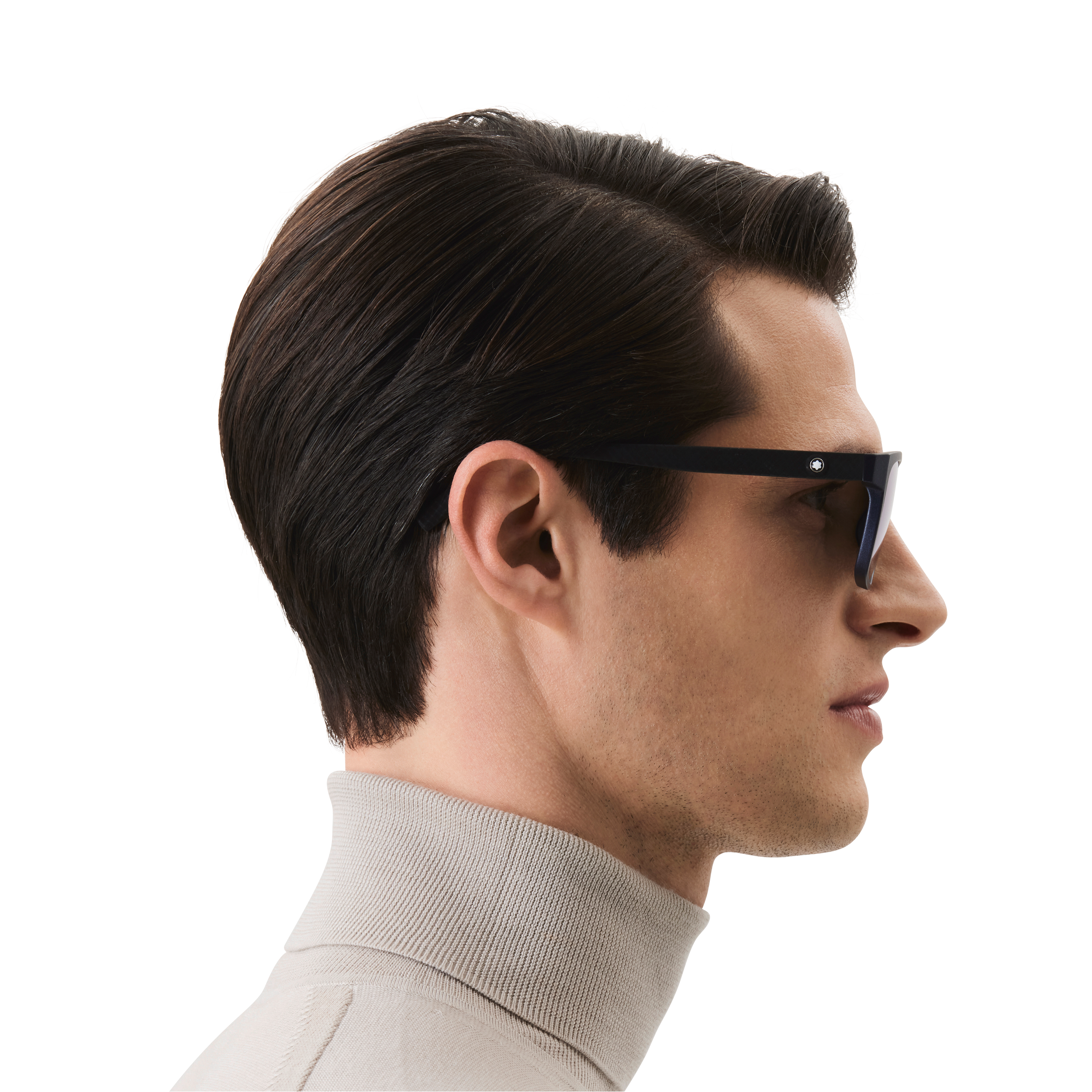 Rectangular Sunglasses with Blue-Colored Injected Frame, image 4