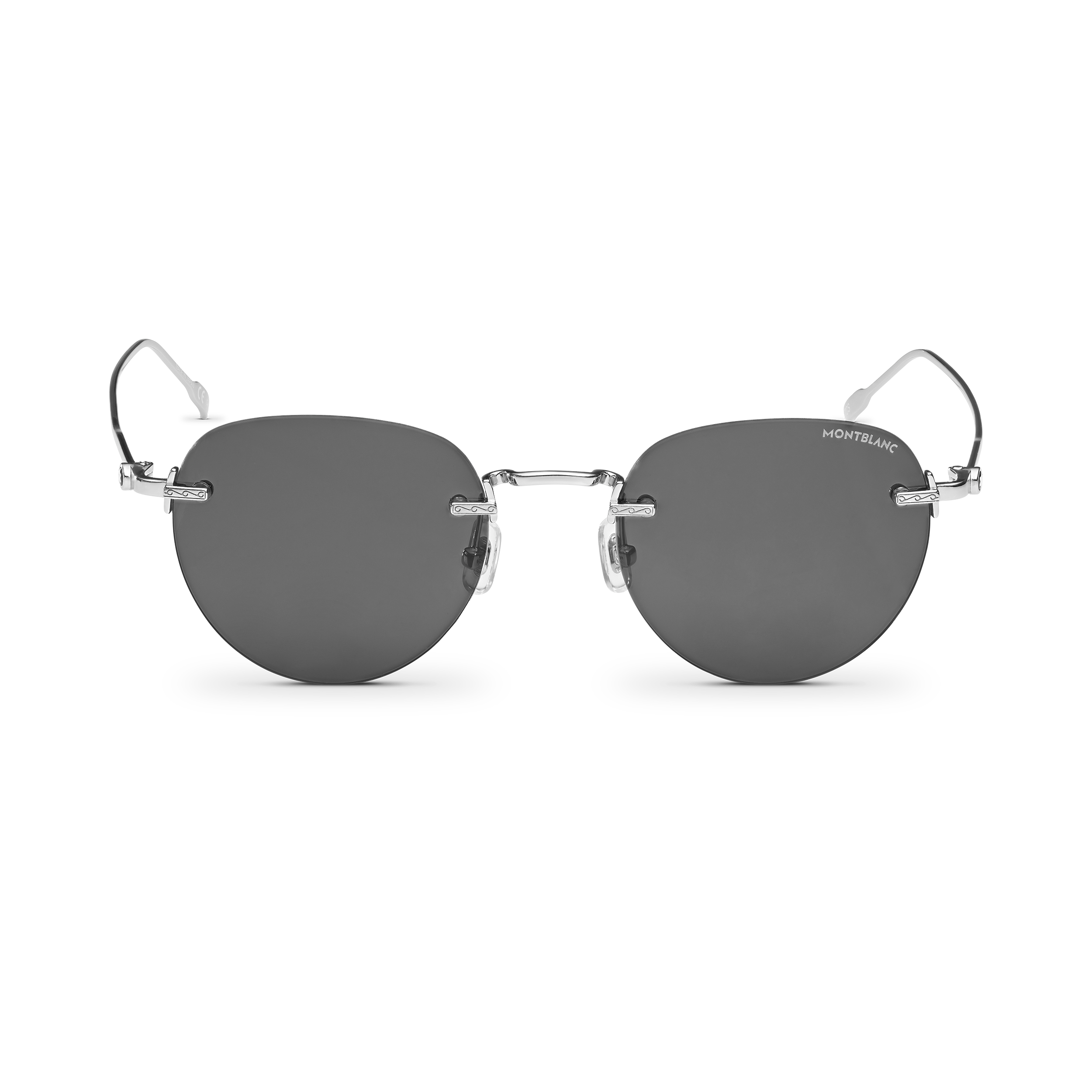 Round Sunglasses with Silver Colored Metal Frame