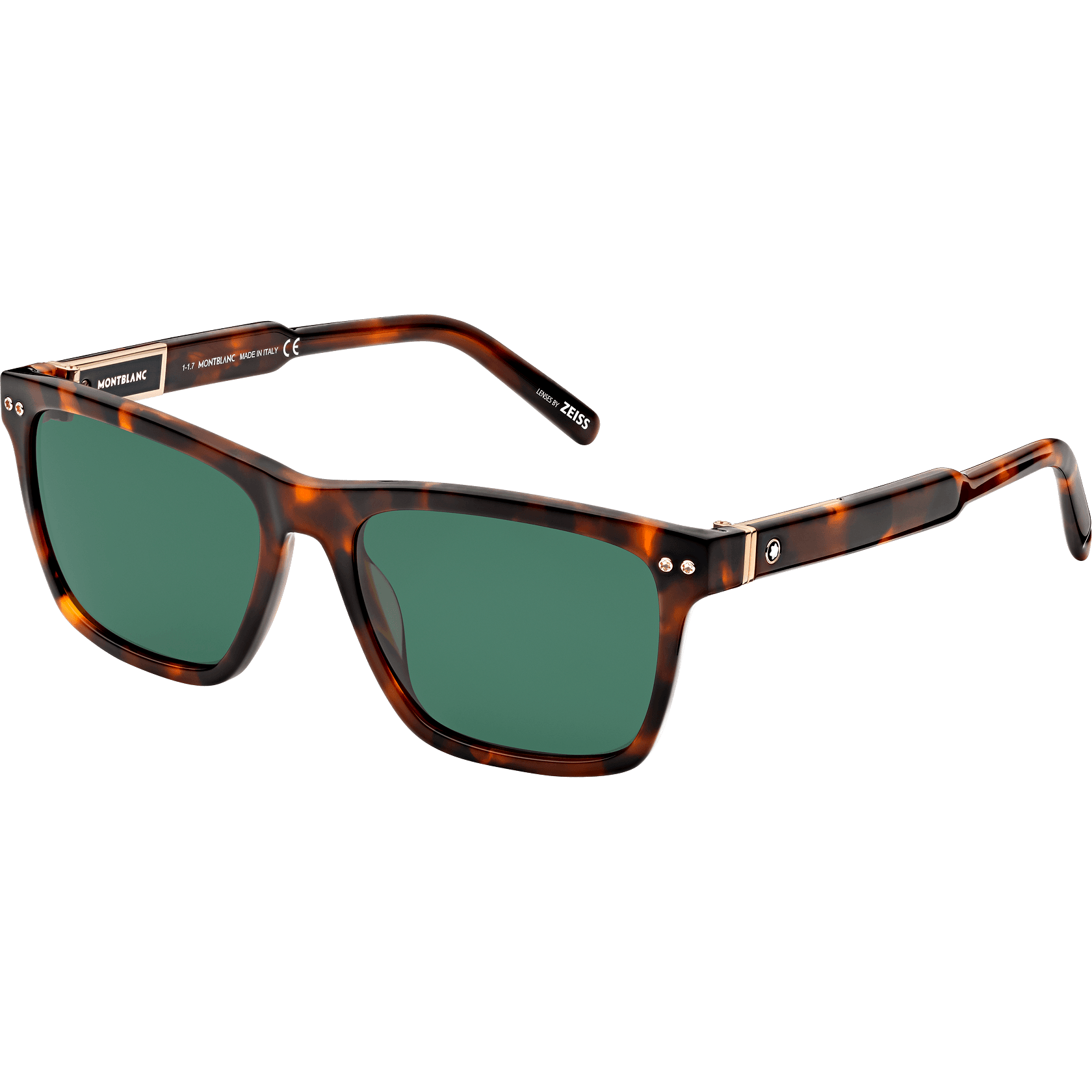 1 صورة ،Sunglasses Emblem Havana Acetate Square Green PLens