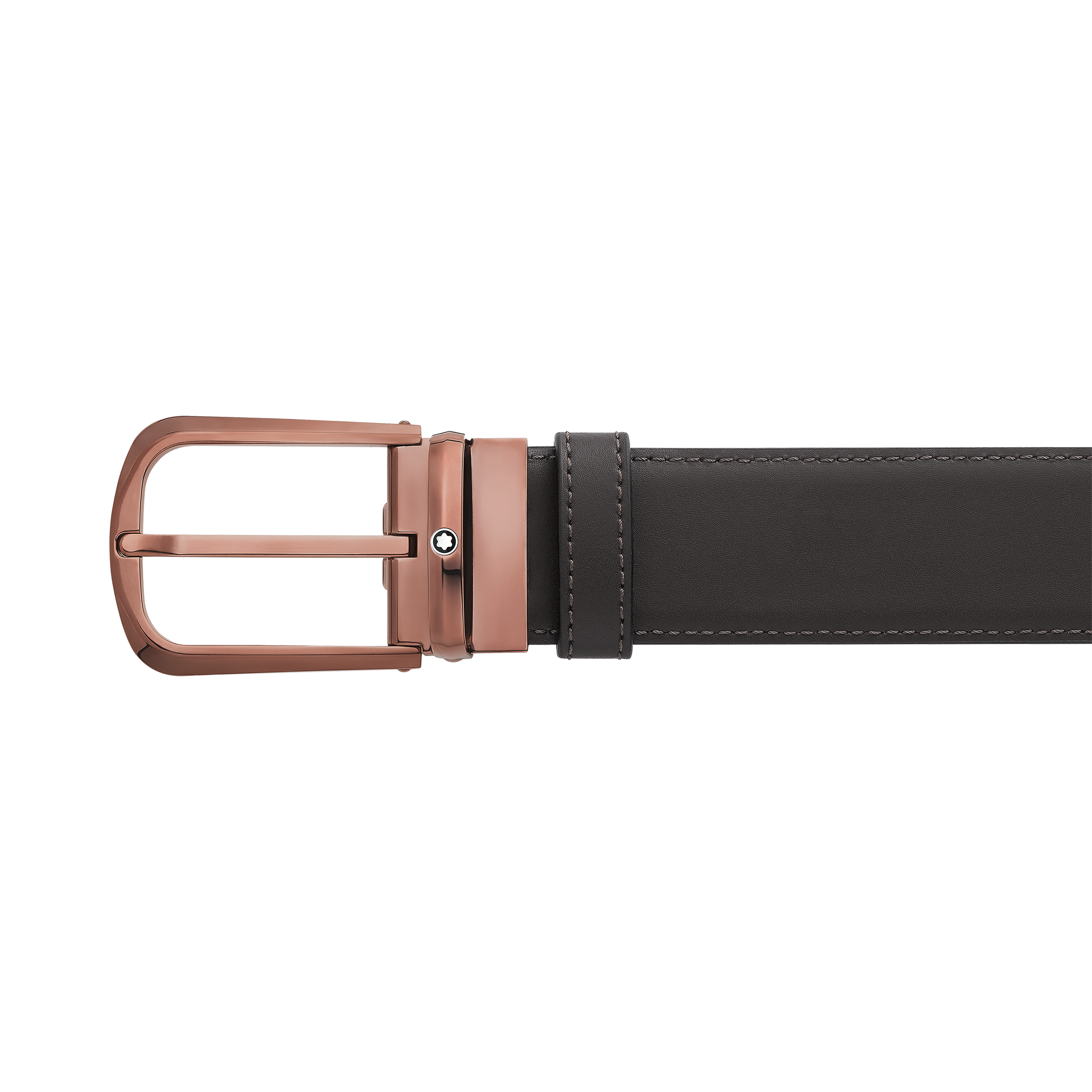 Black/brown 35 mm reversible leather belt, image 2