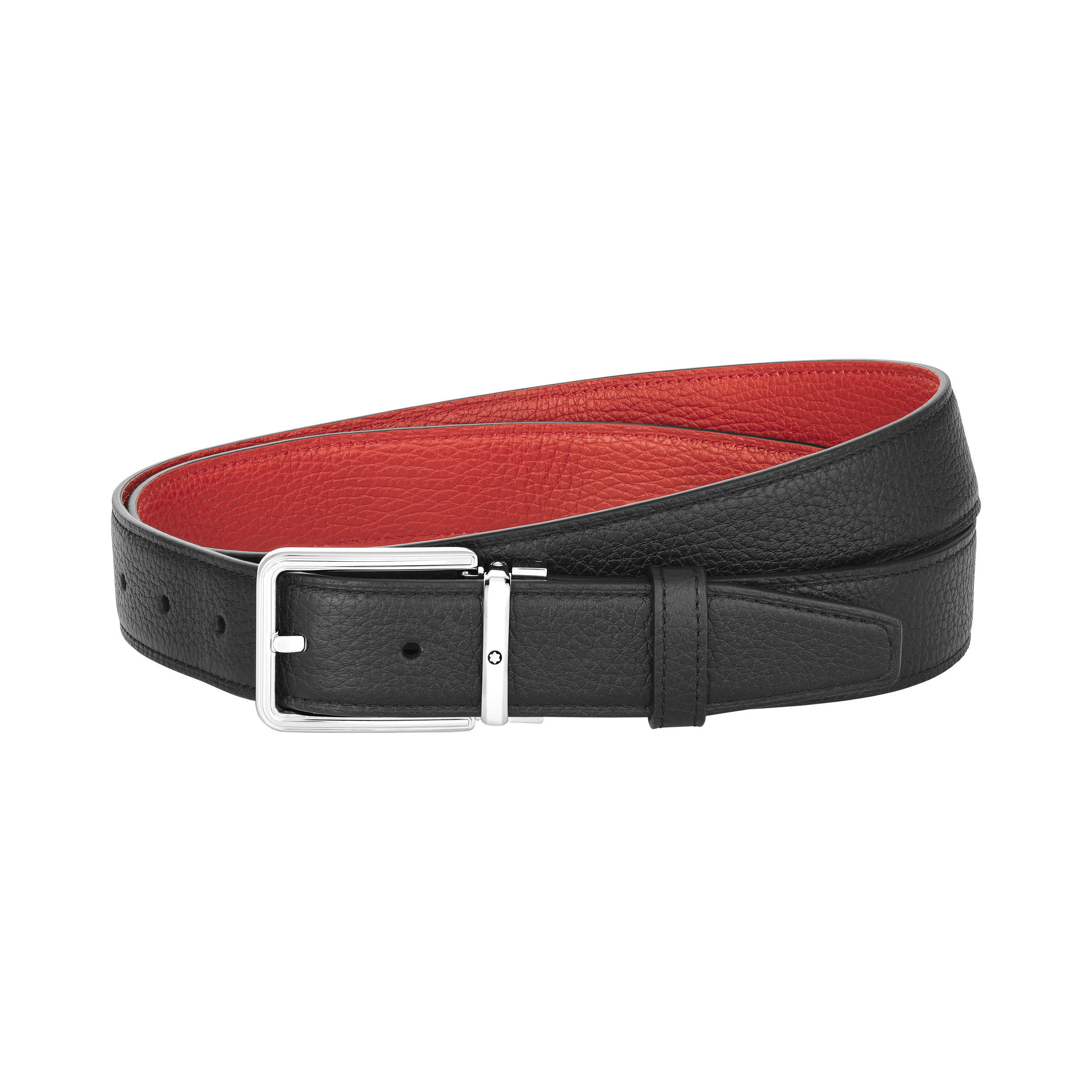 Black/red32 mm reversible leather belt, image 3