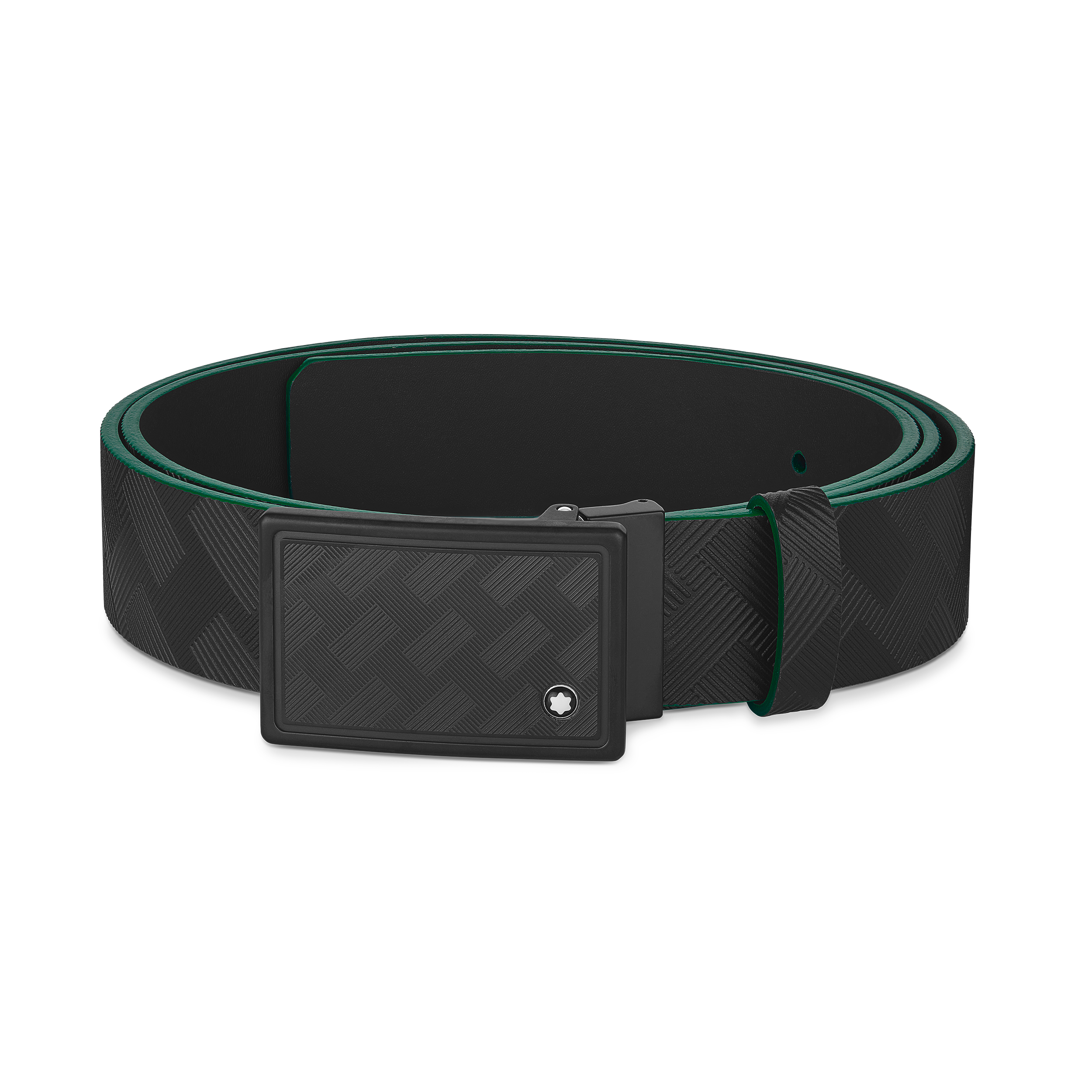 Black 35 mm leather belt, image 1