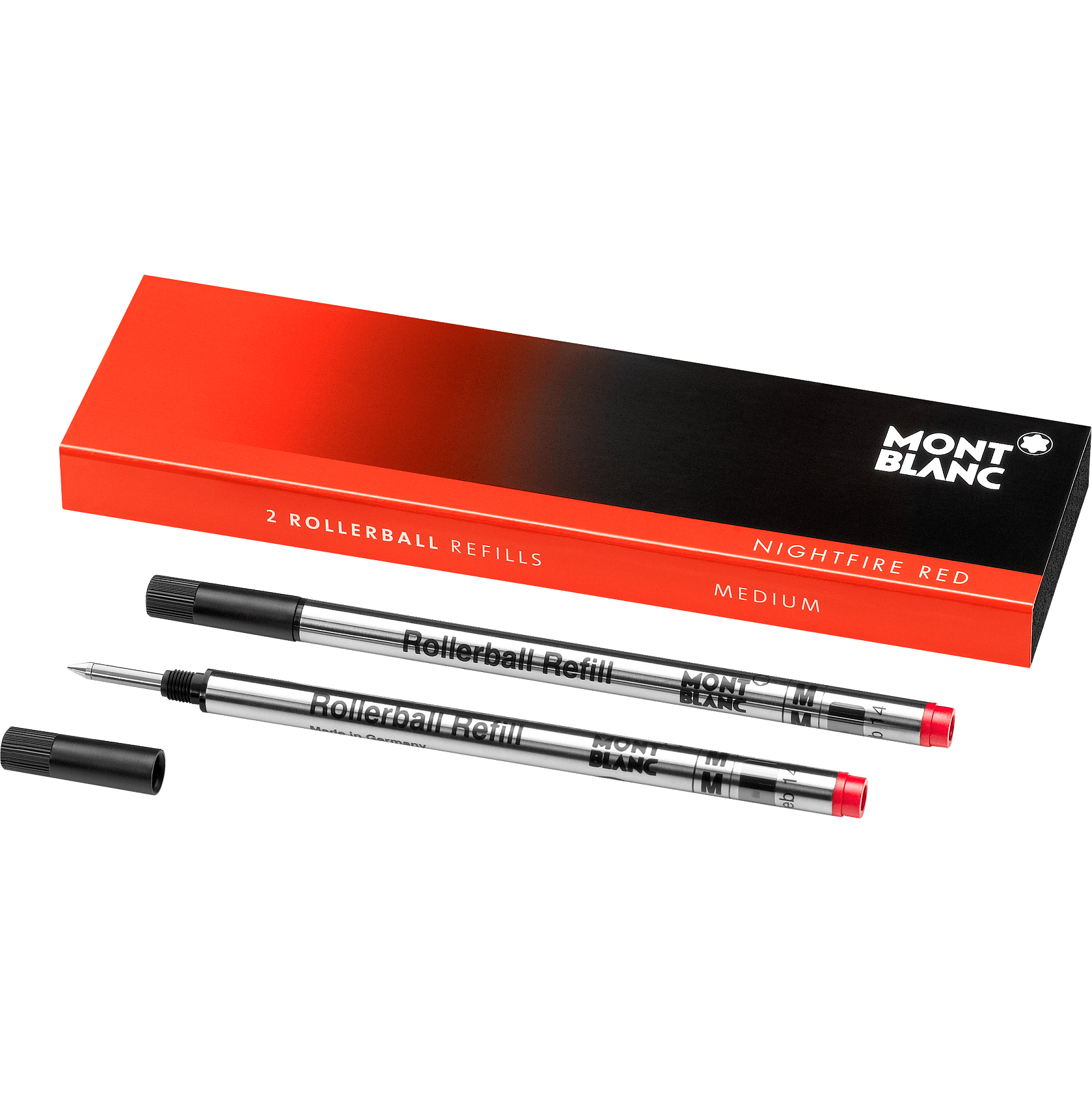2 Rollerball Refills (M) Nightfire Red, image 1
