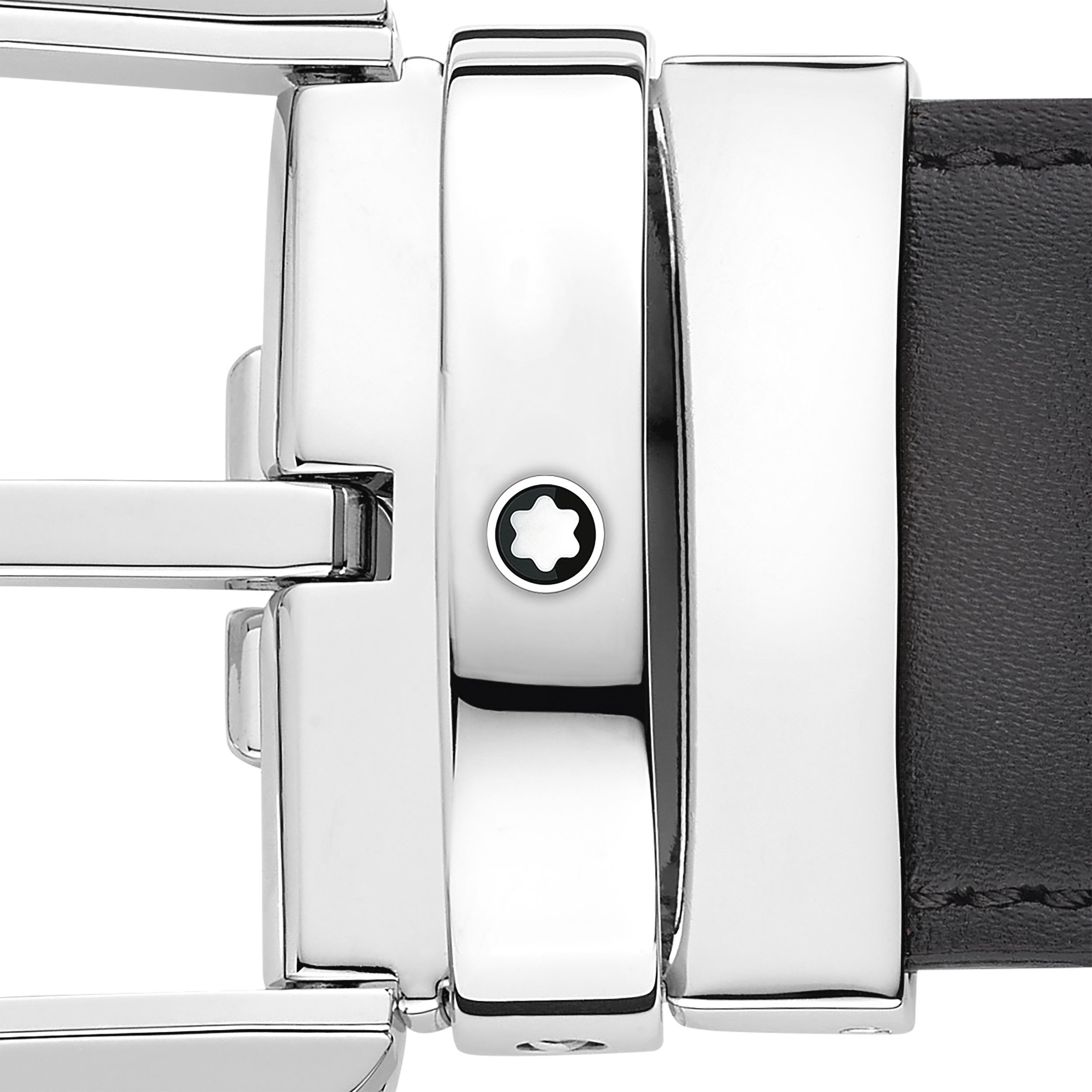 Horseshoe buckle gray 35 mm leather belt, image 2