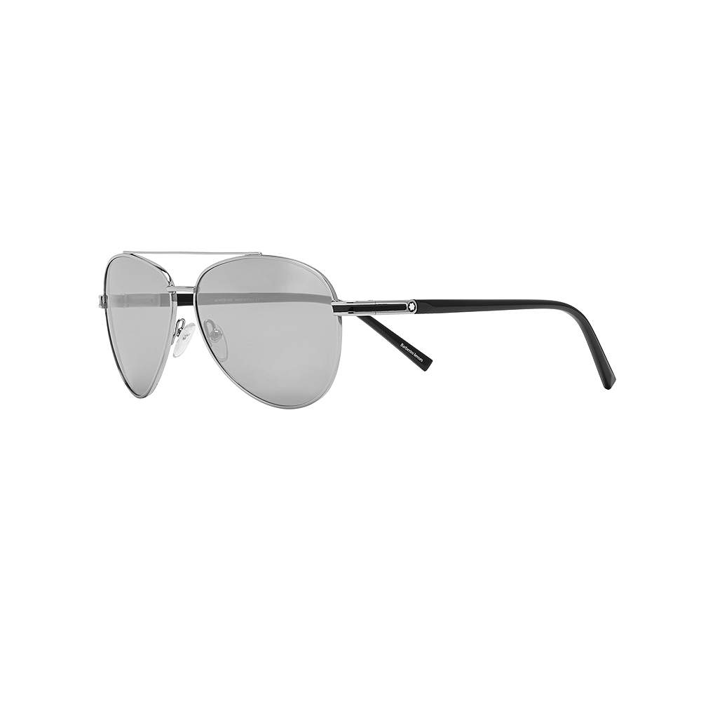 Sunglasses Streamlined Silver Metal Pilot Smoke Lens, image 1