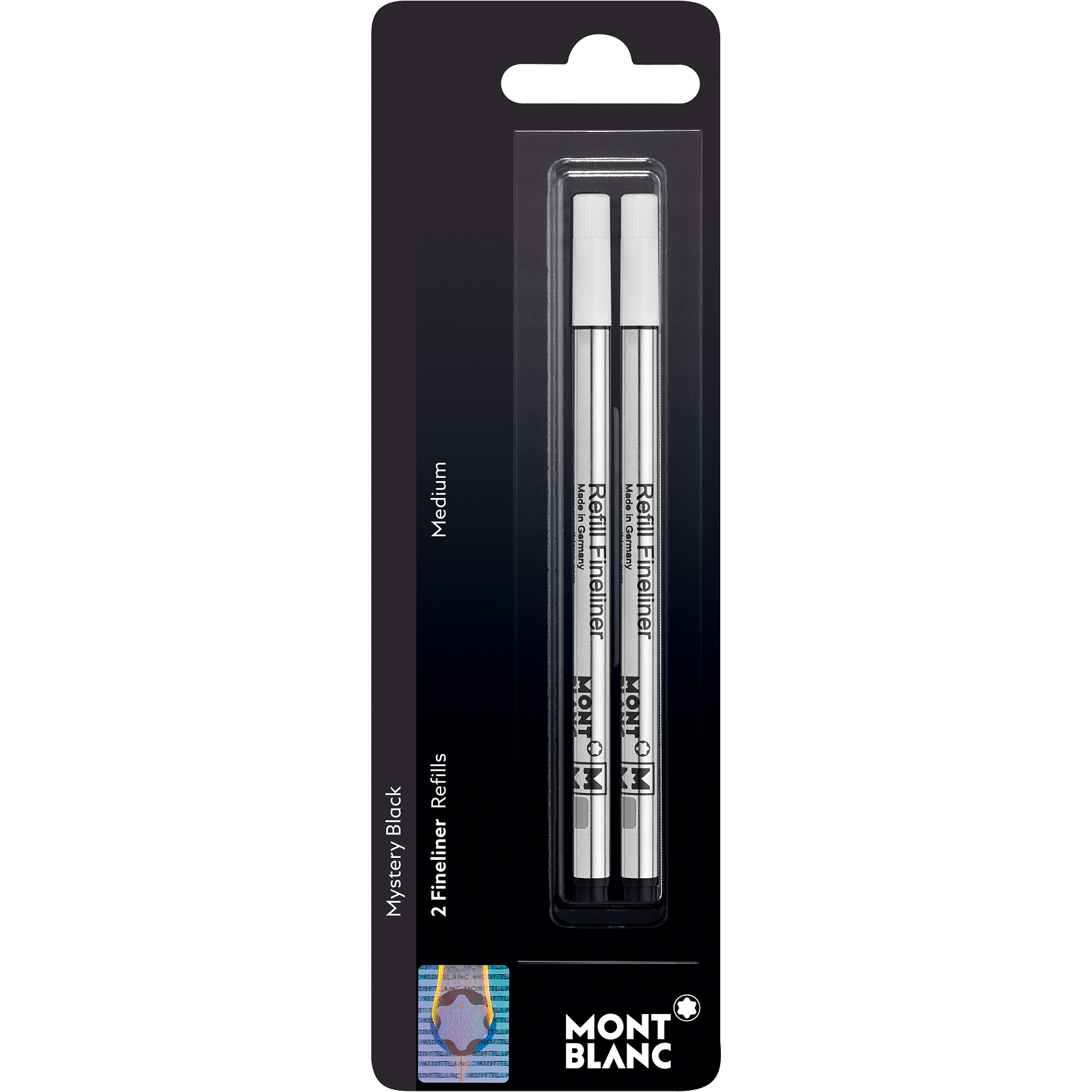 2 Fineliner Refills (M) Mystery Black Blister, image 1