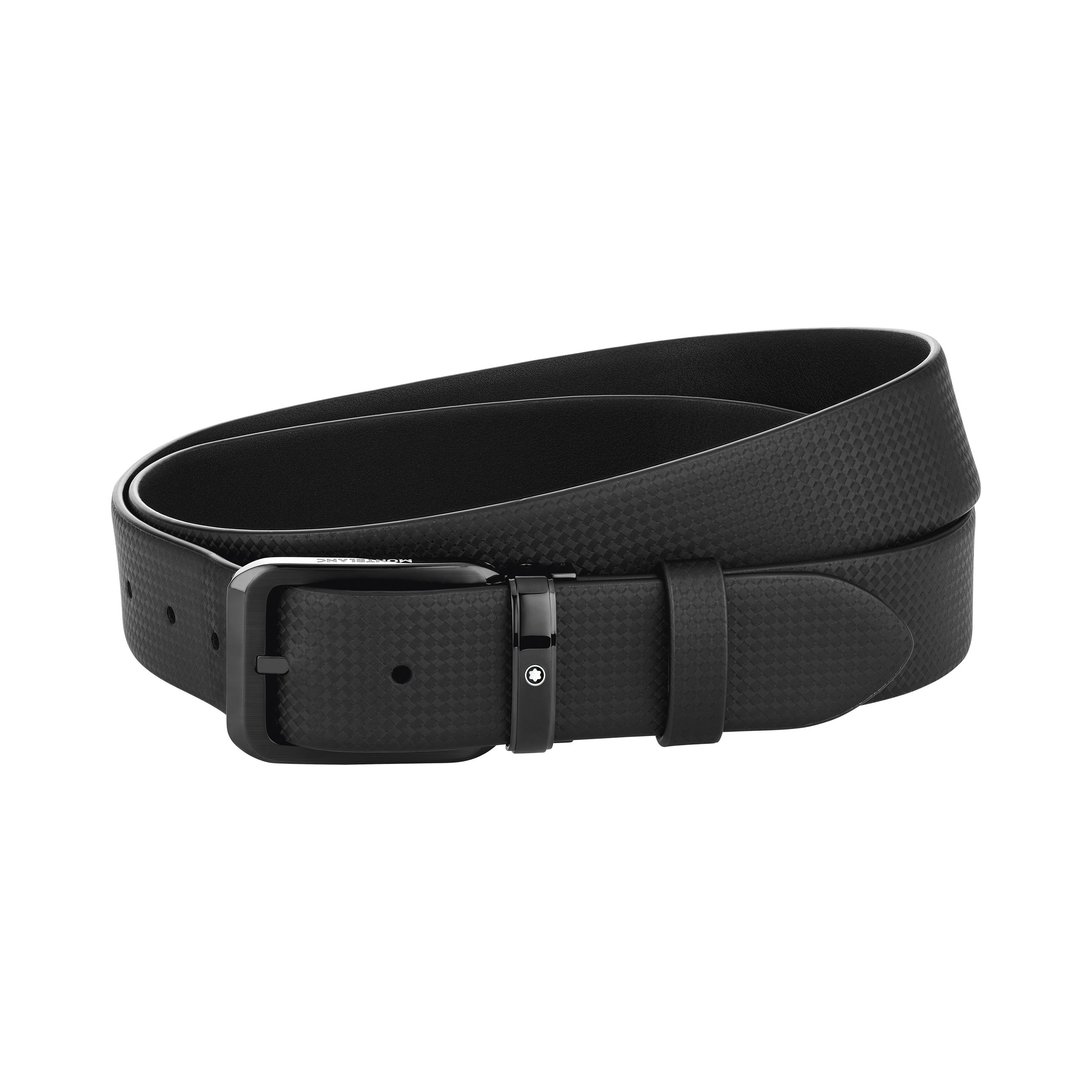 Black 35 mm reversible leather belt, image 3