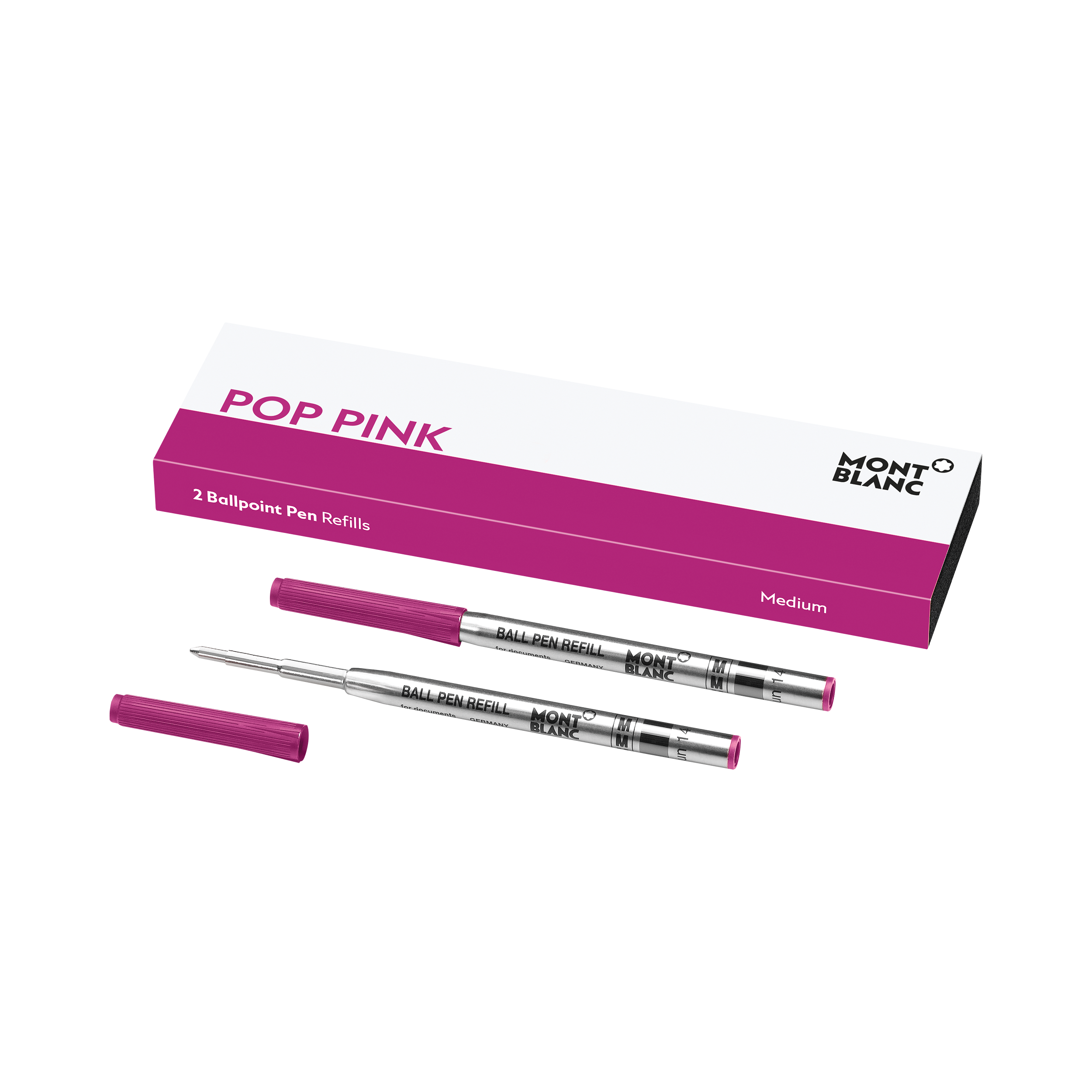 2 Ballpoint Refills, Pop Pink - Medium, image 1