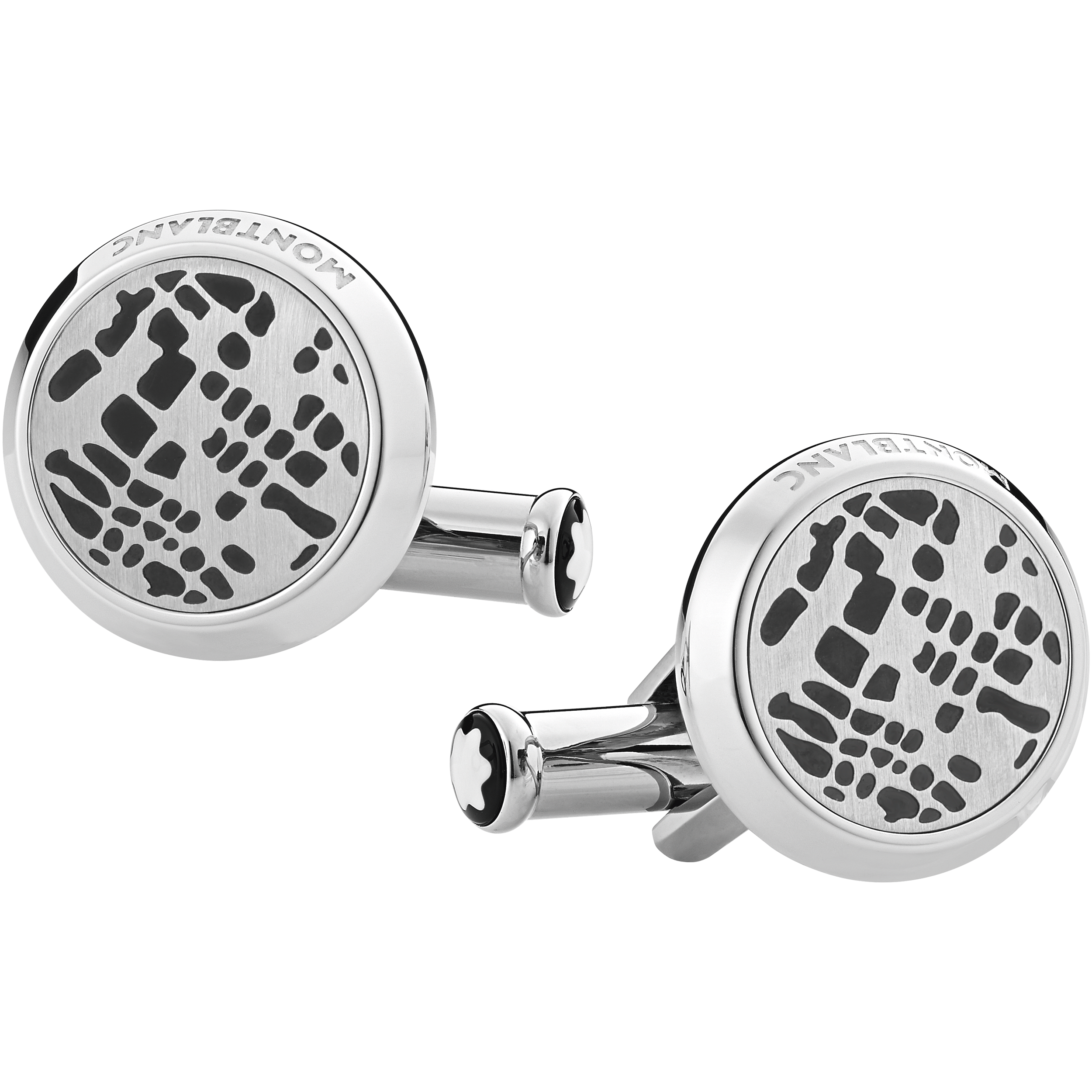 Cufflinks Dot Pattern Steel PVD Black, image 1