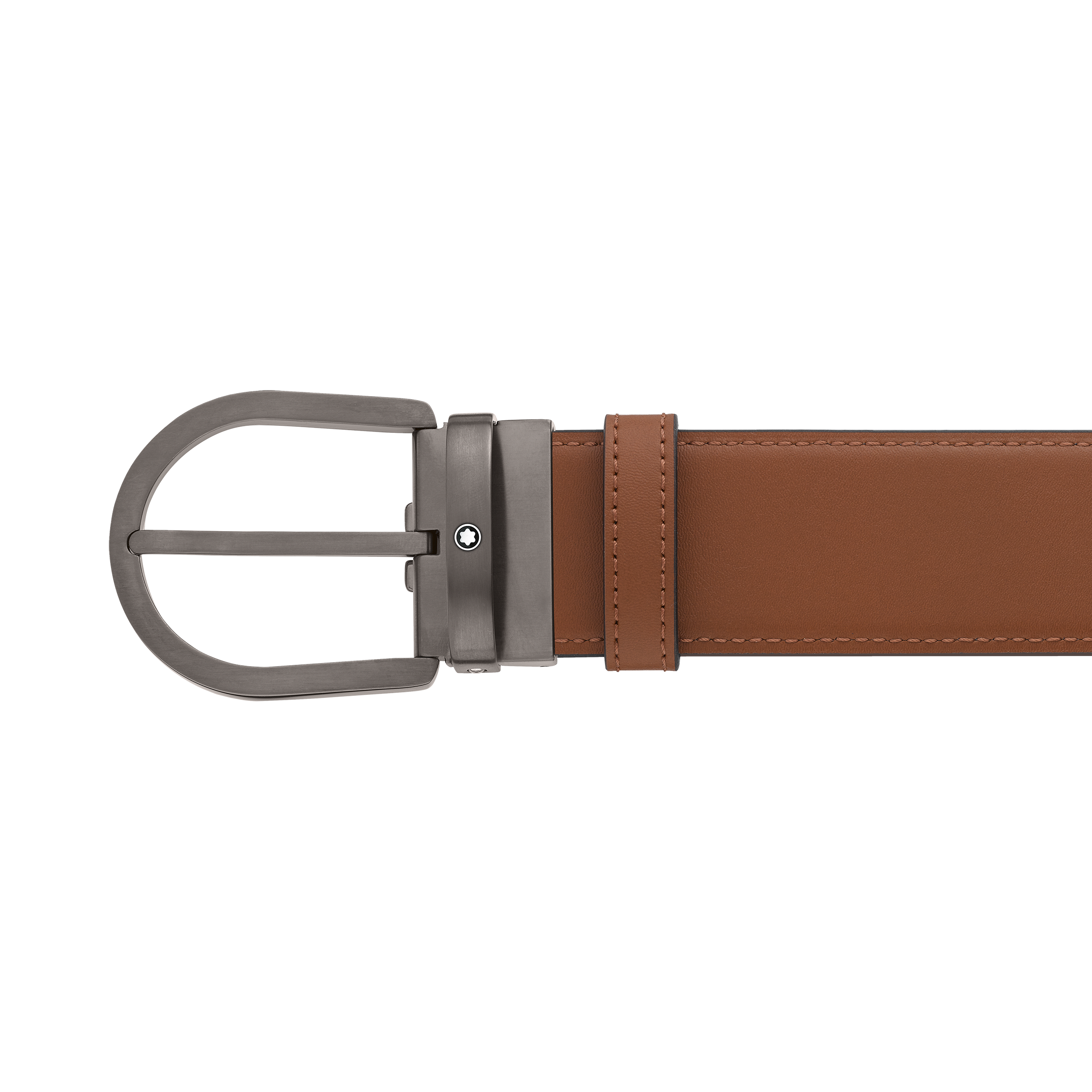 Horseshoe buckle black/brown 40 mm reversible leather belt, image 3