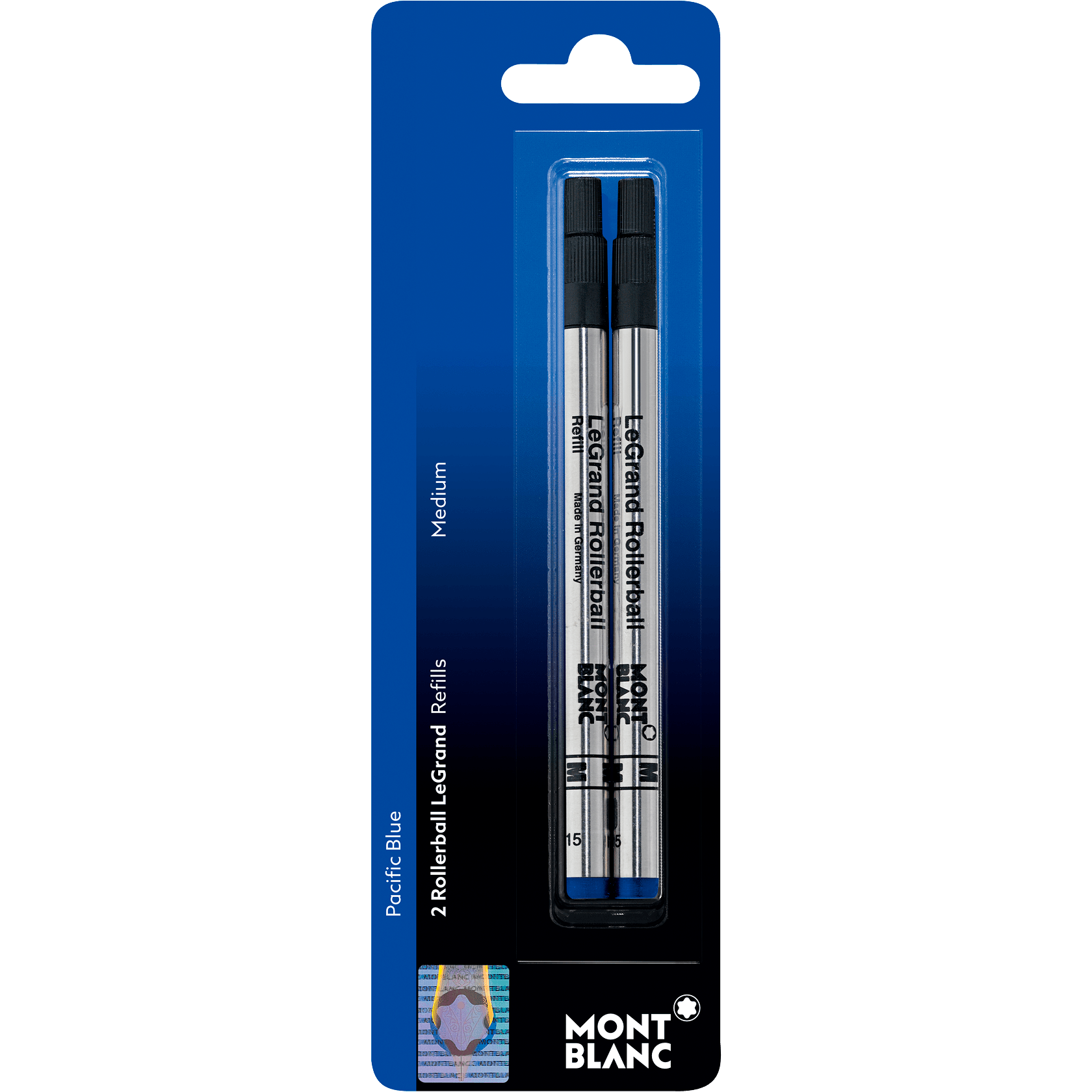 2 Rollerball LeGrand Refills (M) Pacific Blue Blister, image 1
