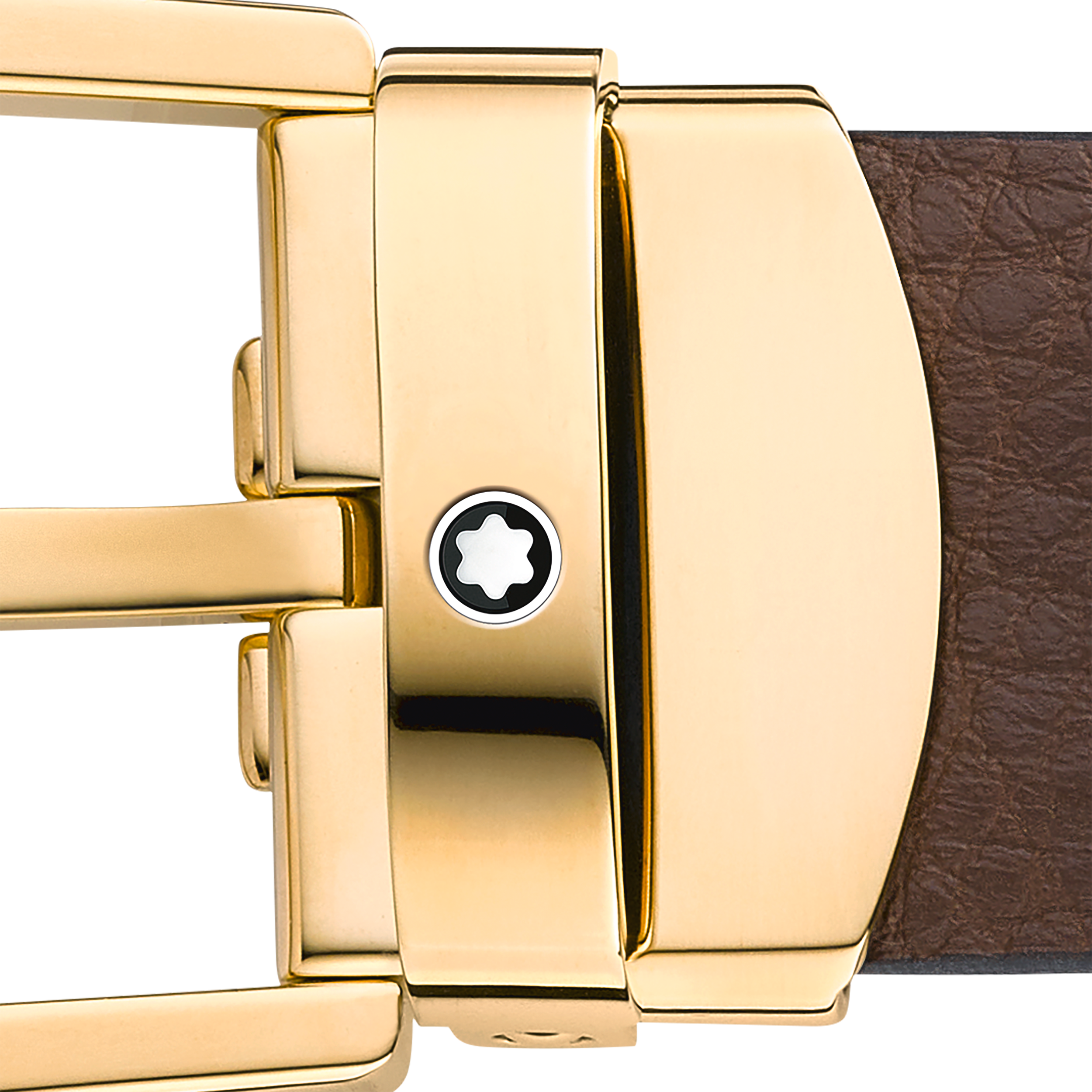 Horseshoe buckle brown 30 mm leather belt, image 3