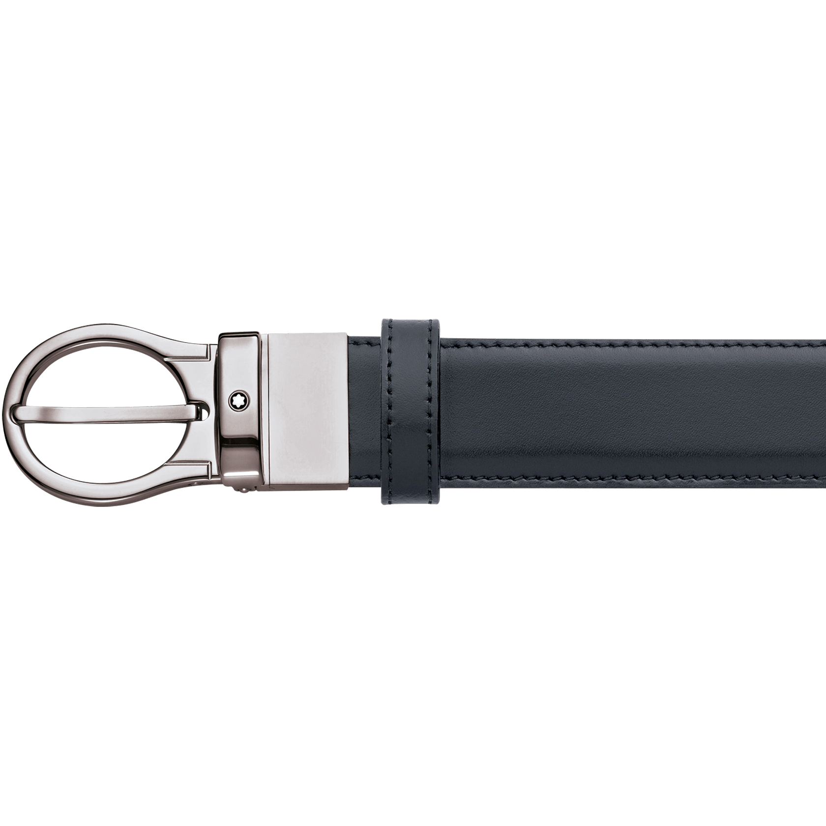 Revolving Oval Shiny Ruthenium-Finish Pin Buckle Belt, image 1