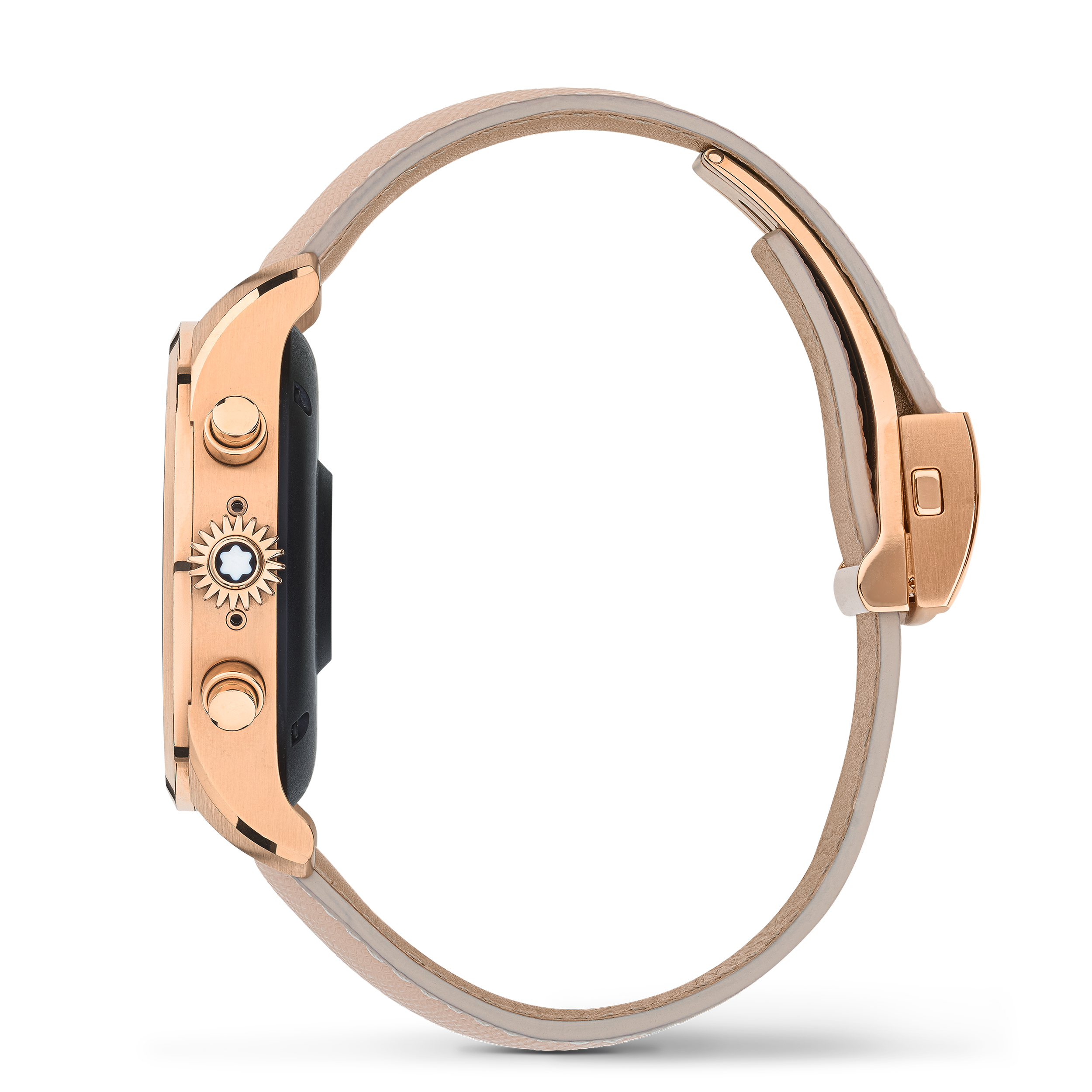 6 صورة ،Montblanc Summit 2+ Smartwatch - Golden Colour with Leather Strap