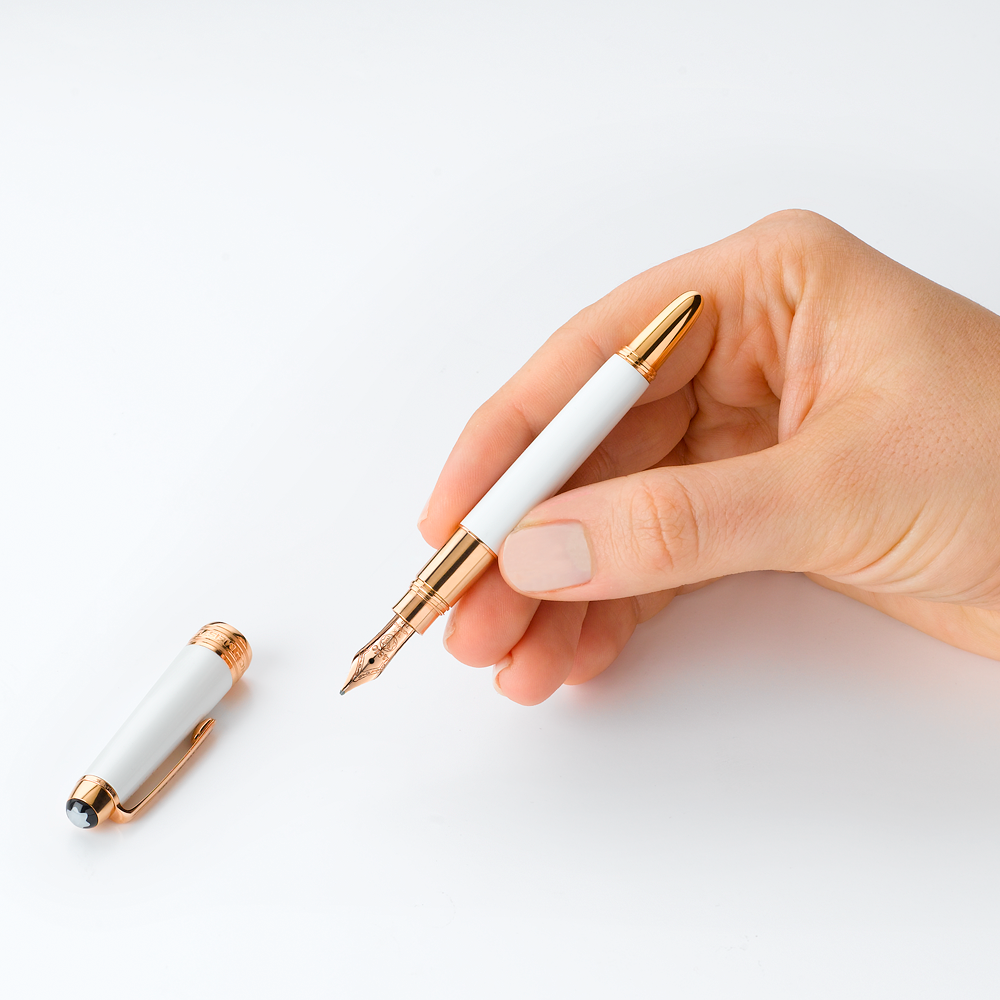 Meisterstück White Solitaire Rose Gold-Coated Hommage à W.A. Mozart Fountain Pen, image 4