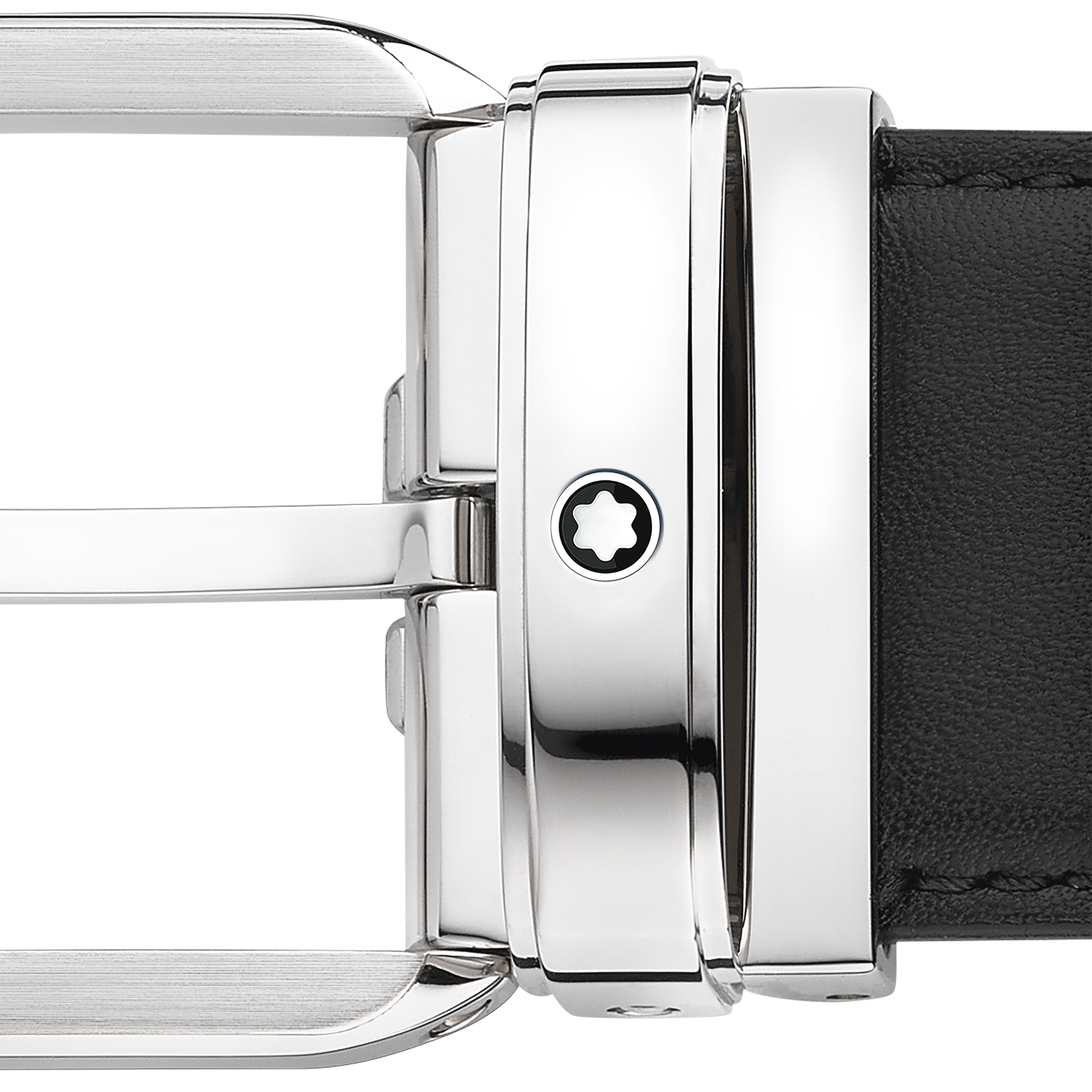Black 35 mm leather belt, image 2