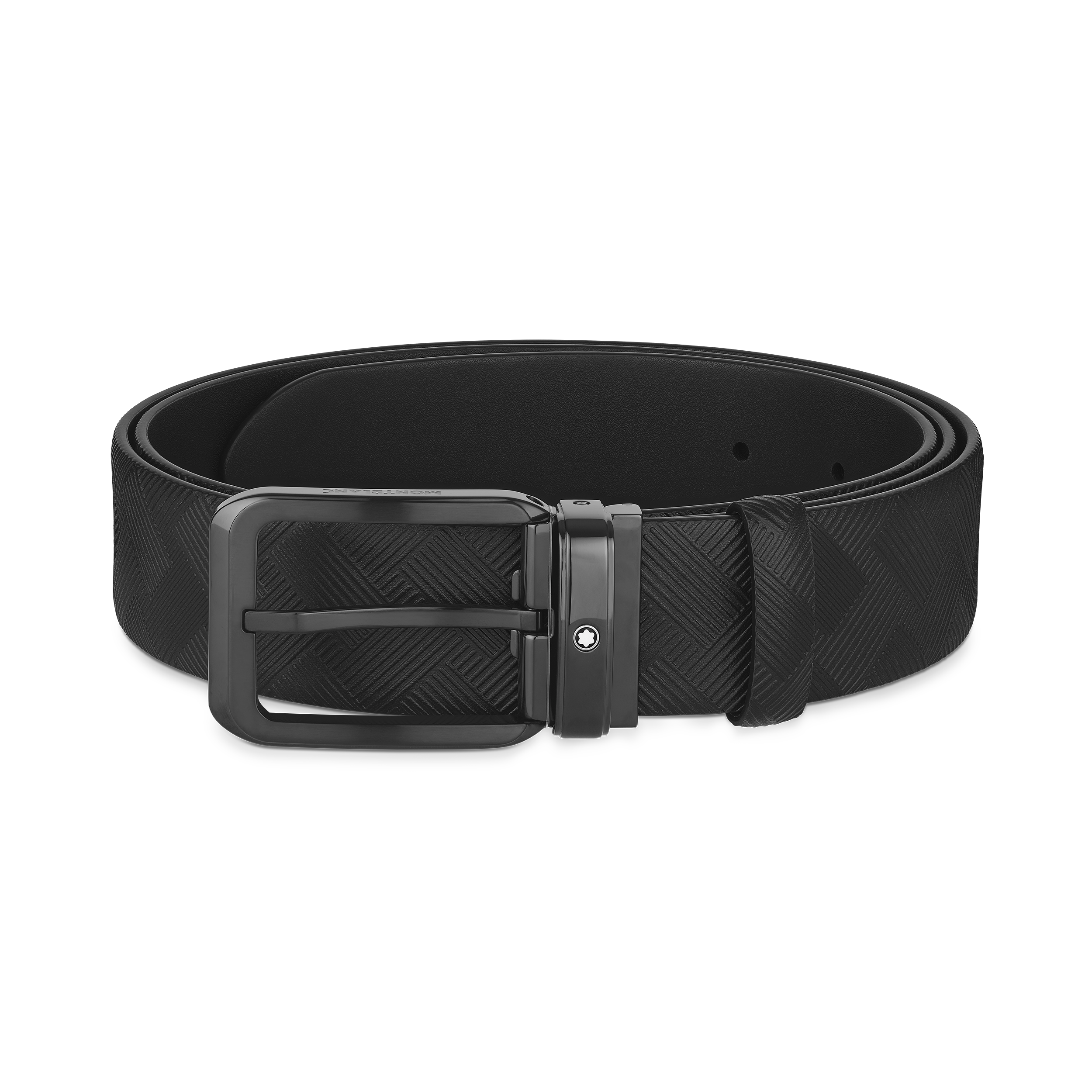 Black 35 mm reversible leather belt, image 1