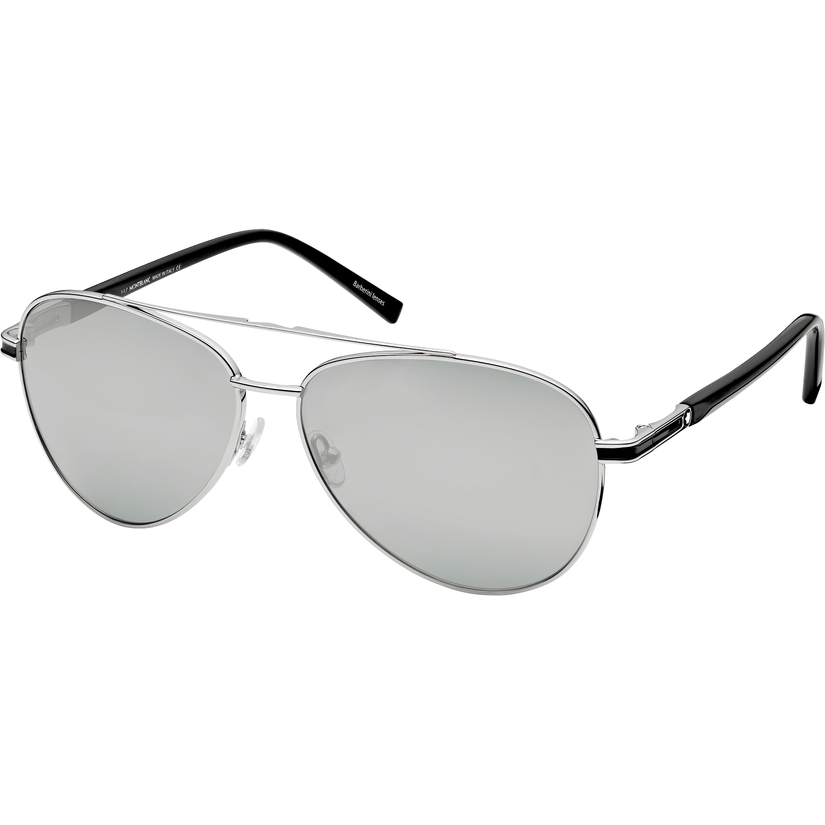 Sunglasses Streamlined Silver Metal Pilot Smoke Lens, image 2