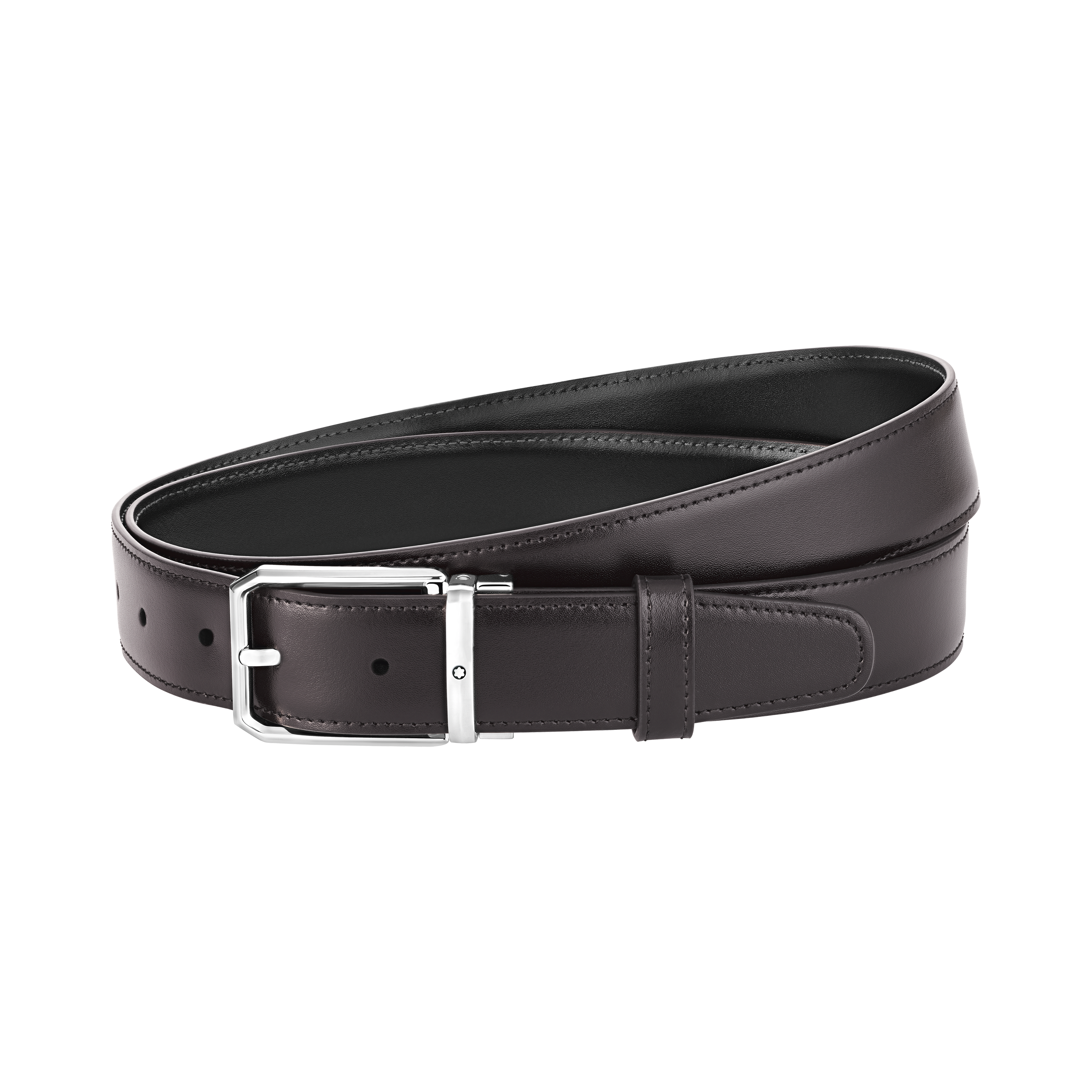 Black/burgundy 32 mm reversible leather belt, image 3