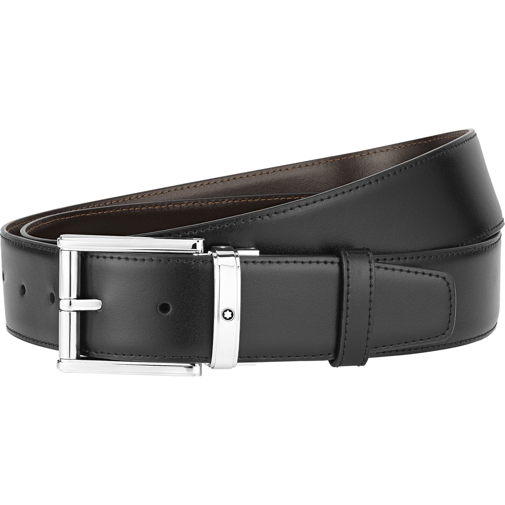 Squared Shiny Palladium-Coated Pin Buckle Belt, image 1