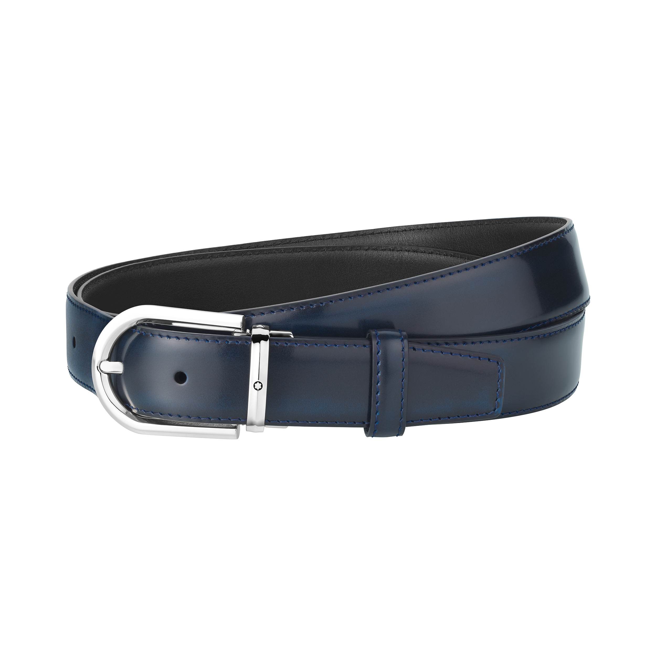 Horseshoe Shiny Palladium finish Pin Buckle Belt, image 3