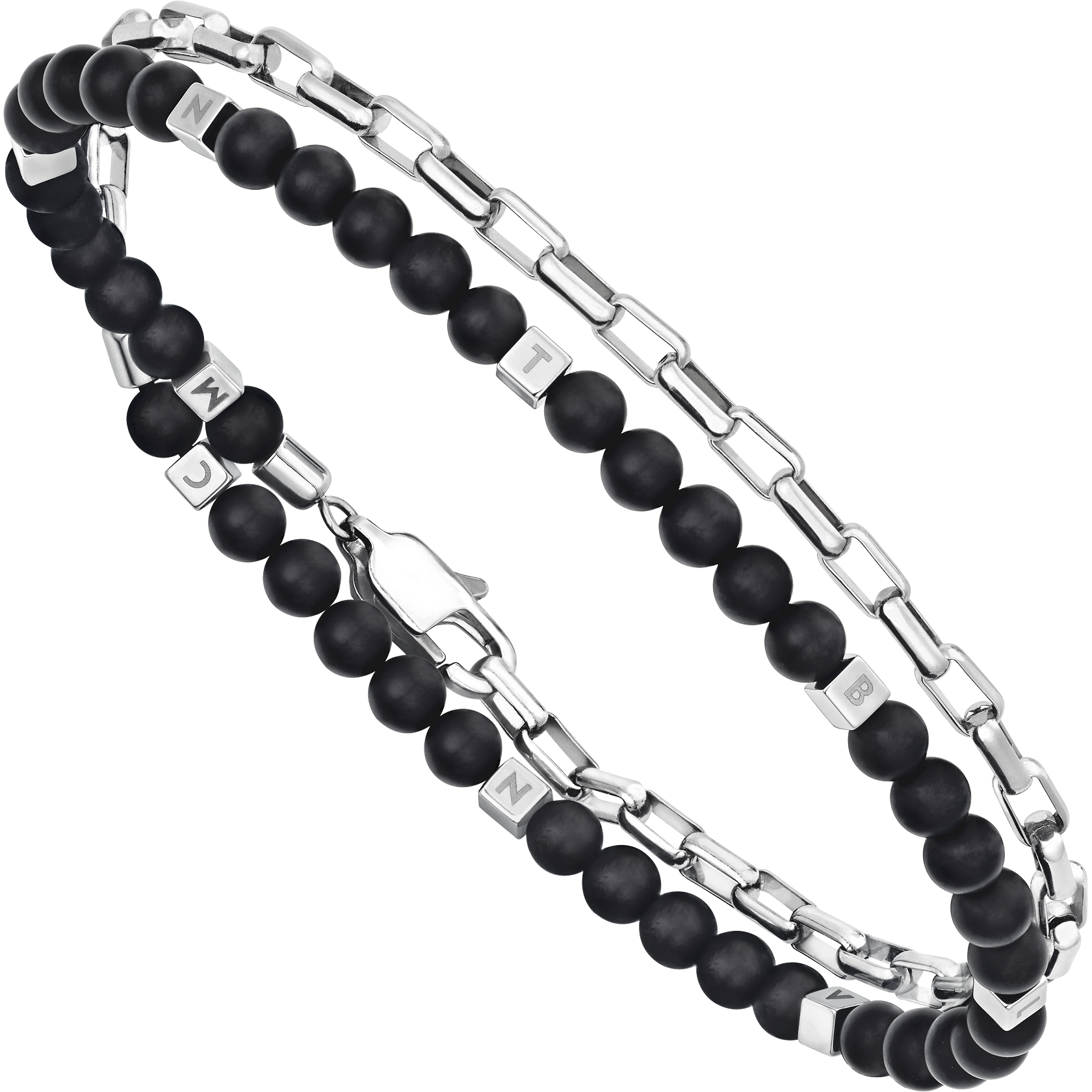 Wrap Me Duo-Chain Onyx Bracelet