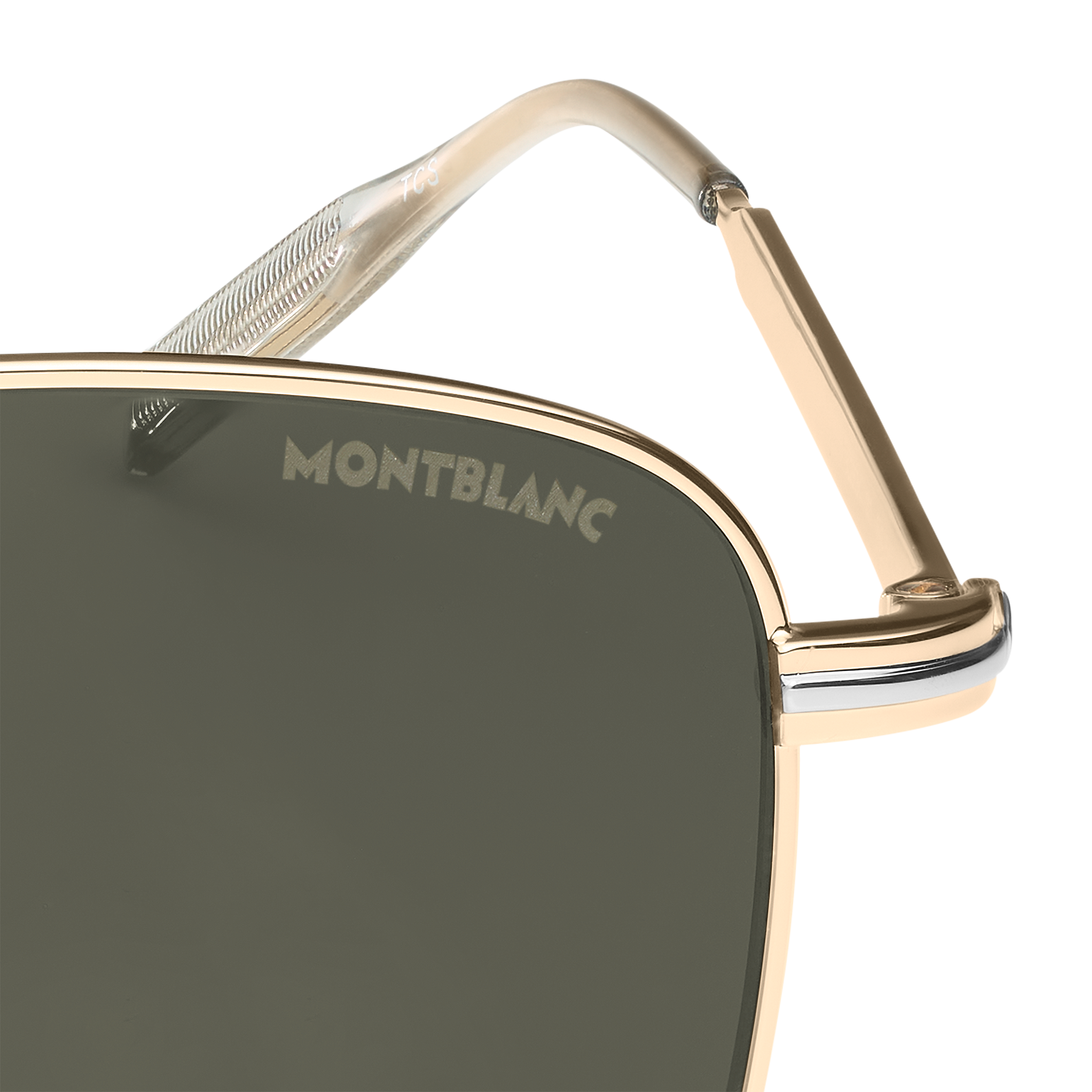 Rectangular Sunglasses with Gold Colored Metal Frame, image 2