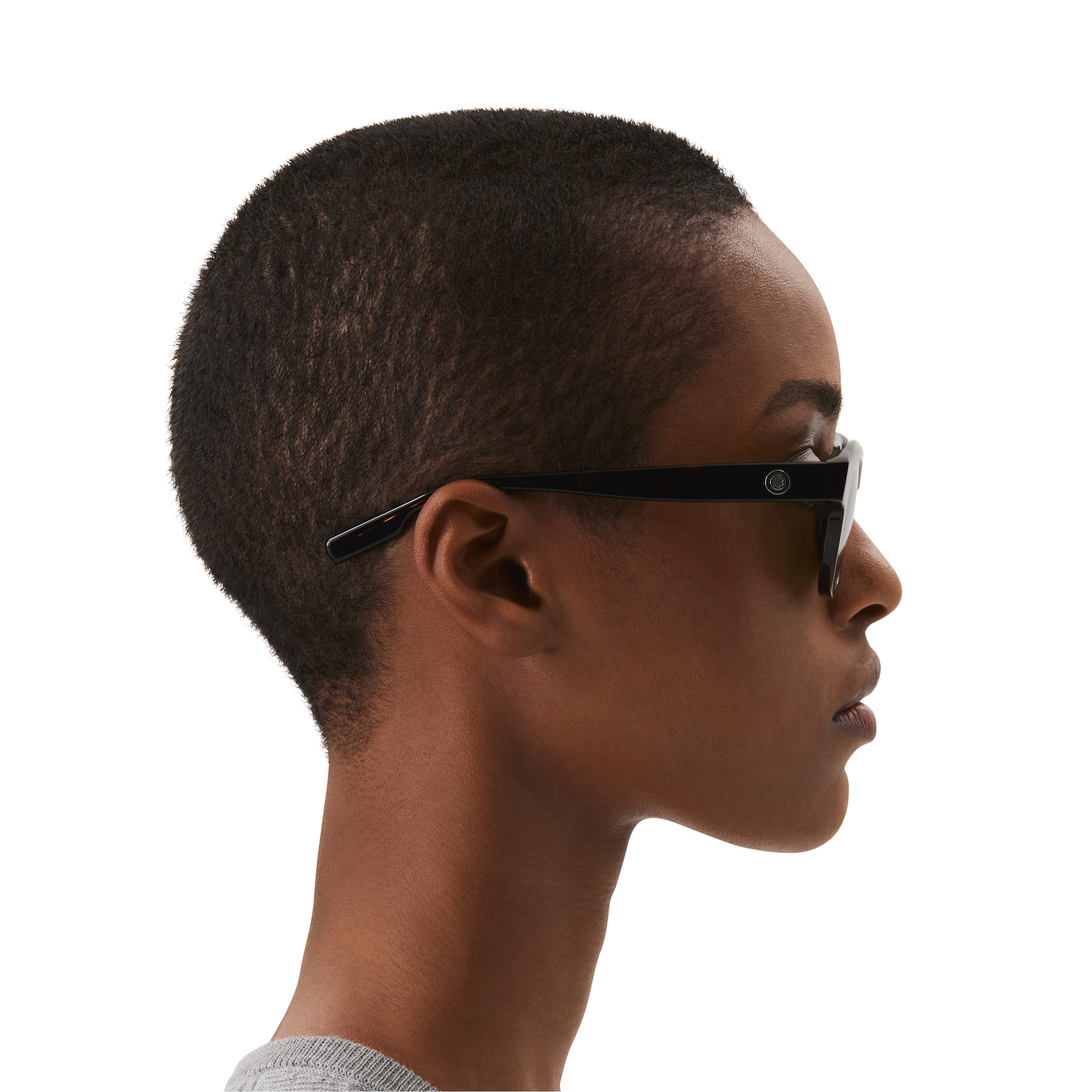 Rectangular Sunglasses with Brown-Colored Acetate Frame, image 3