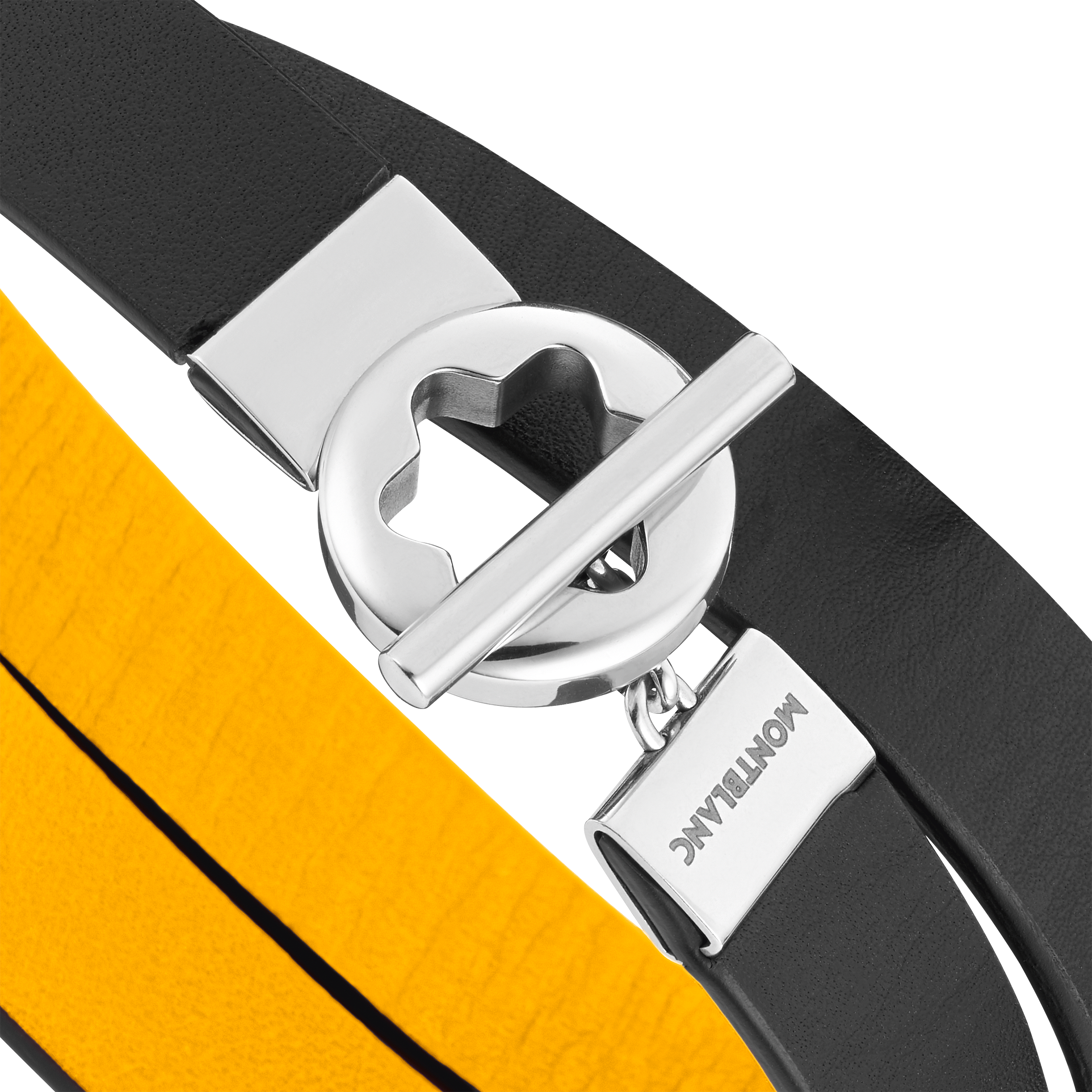 Double-faced leather bracelet with stainless steel snowcap closure, image 6