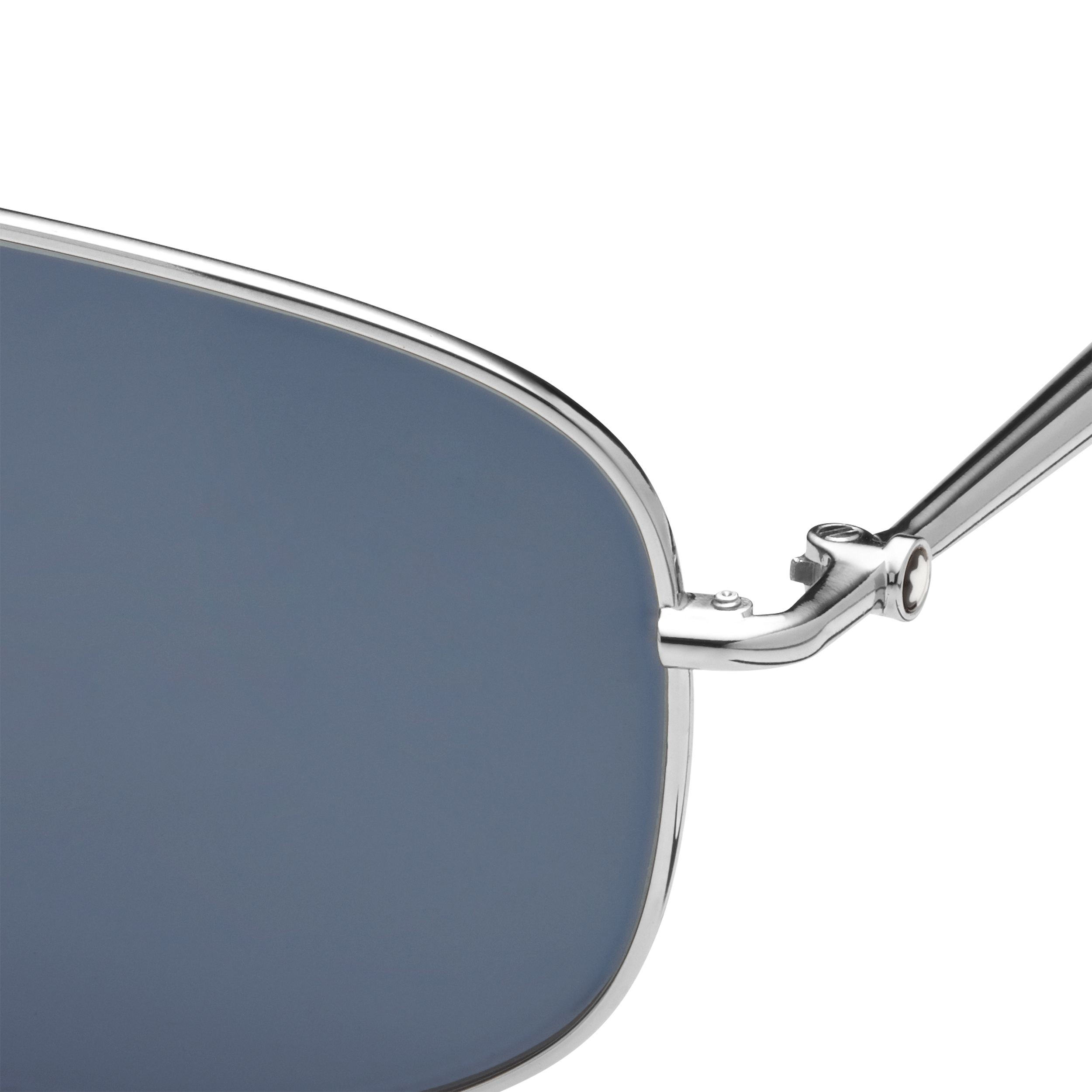 2 صورة ،Silver-Coloured Rectangular Sunglasses with Blue Lenses