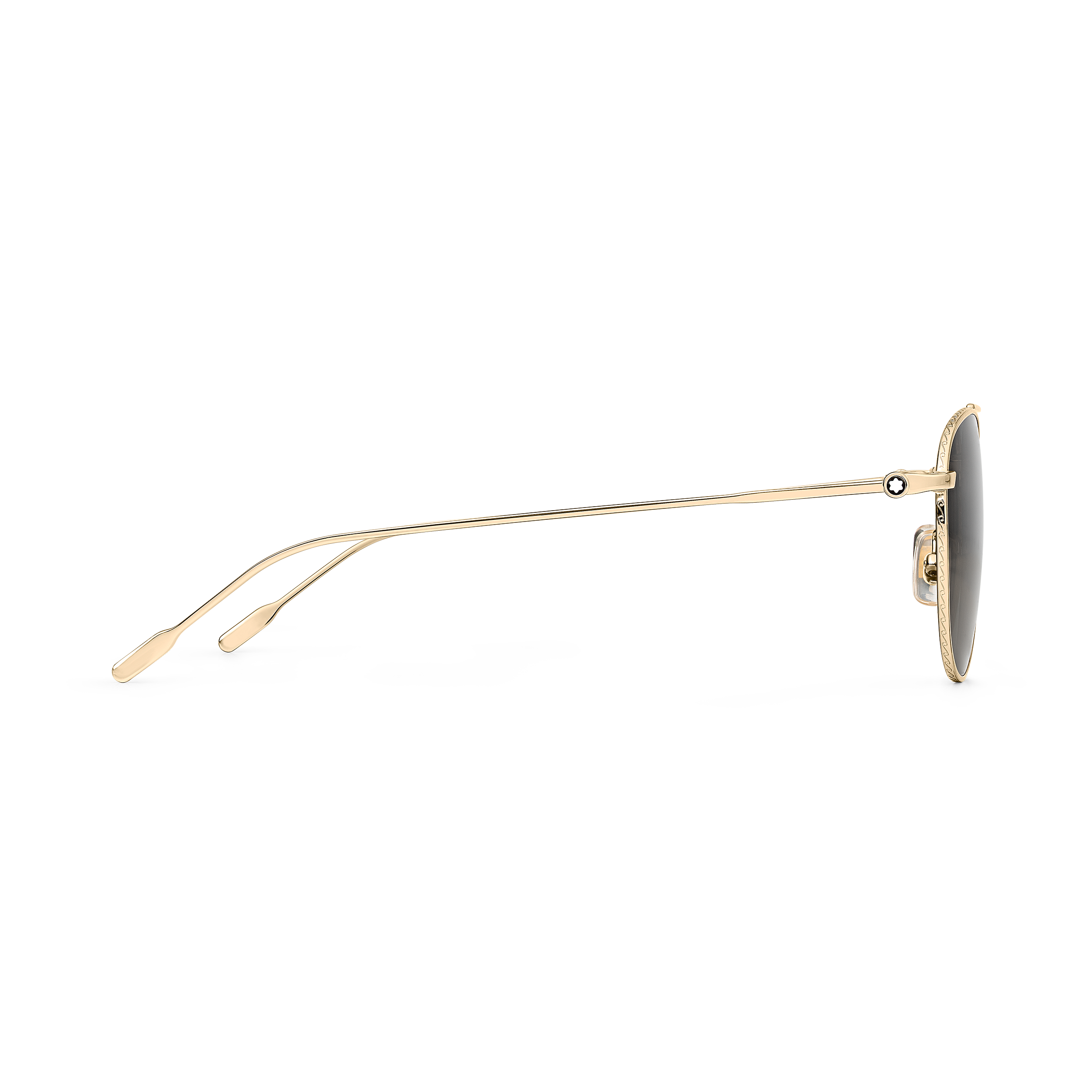 Round Sunglasses with Gold-Colored Metal Frame and Gray Lenses, image 2
