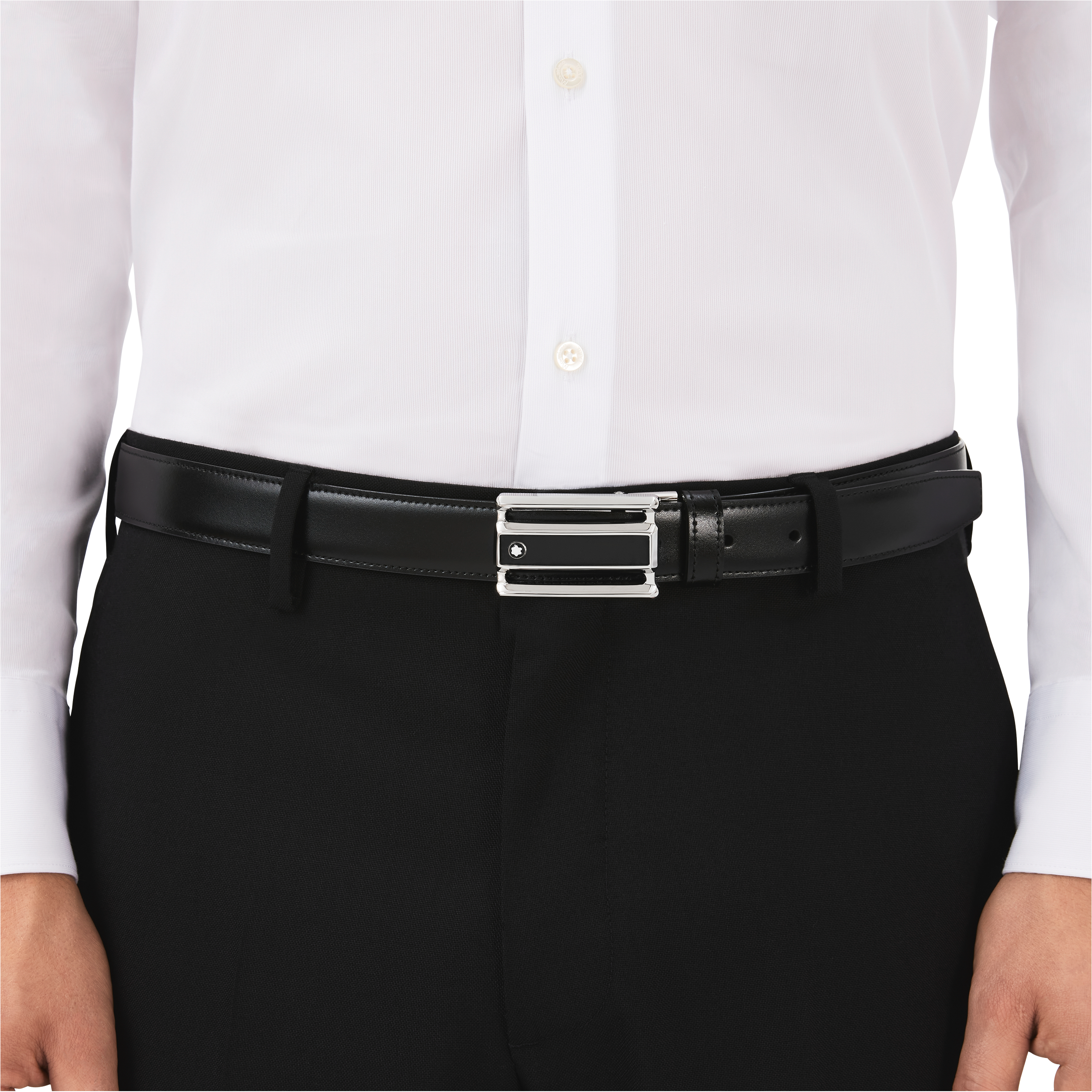 Black/brown 30 mm reversible leather belt, image 3