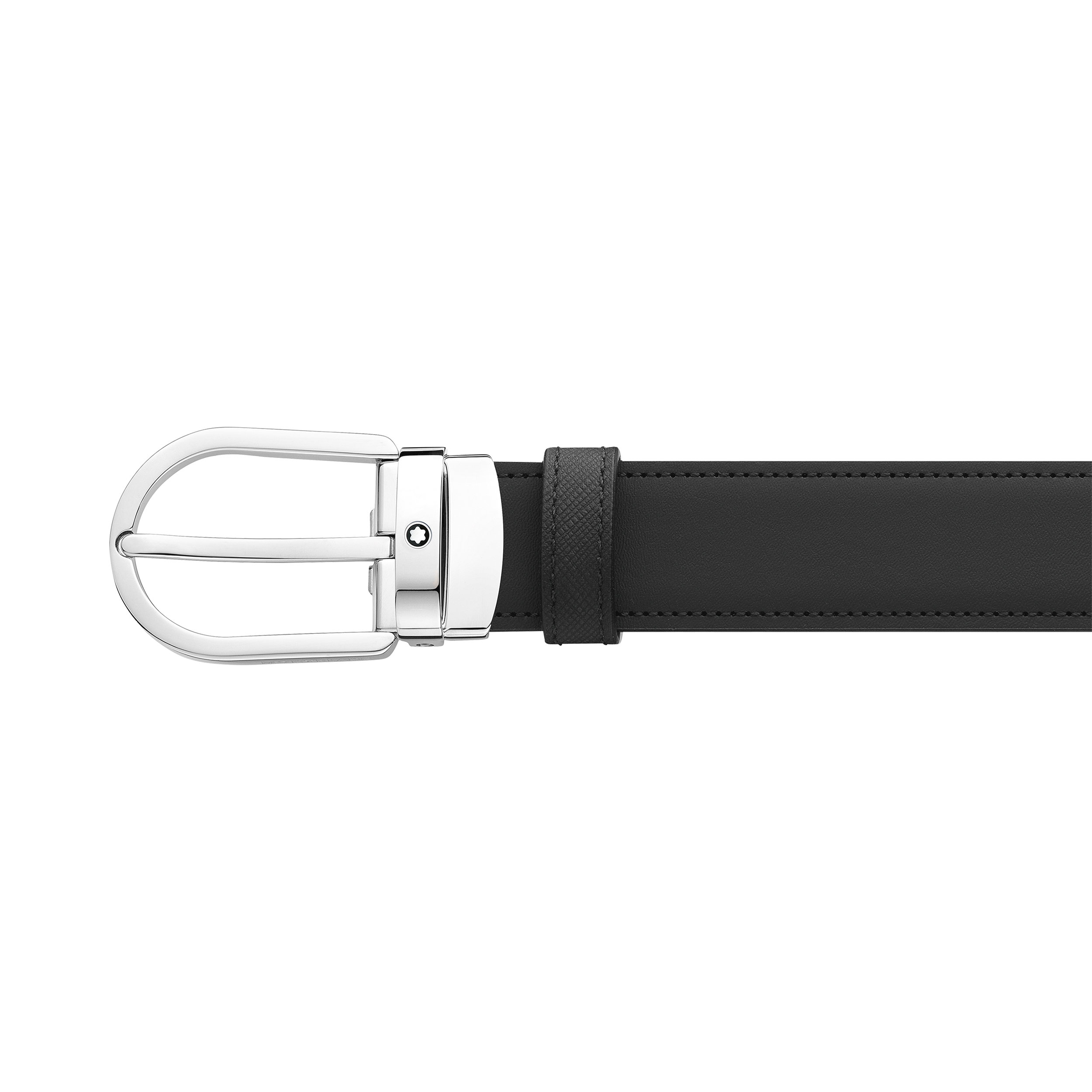 Horseshoe buckle blue 30 mm leather belt, image 3