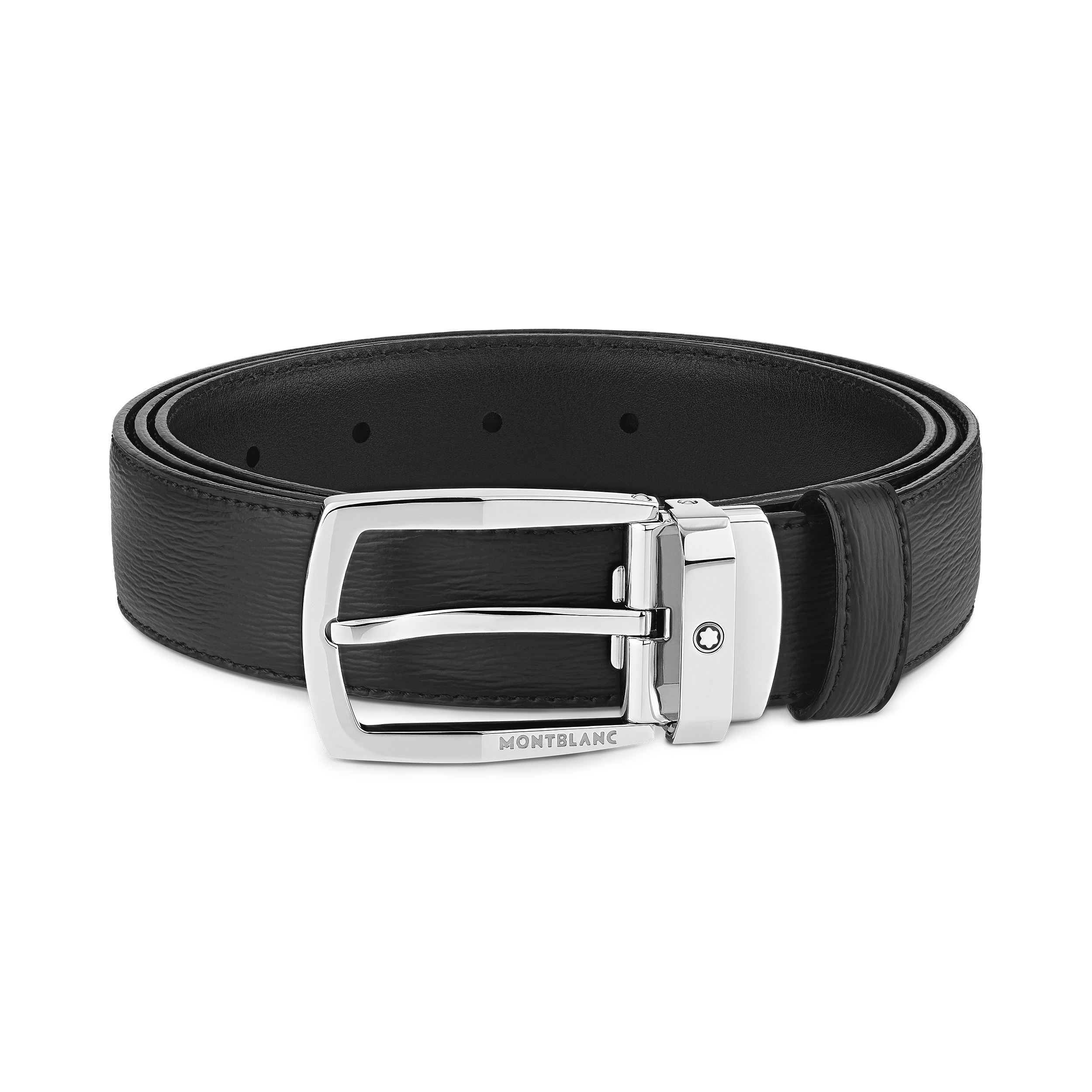 Black 30 mm leather belt, image 1