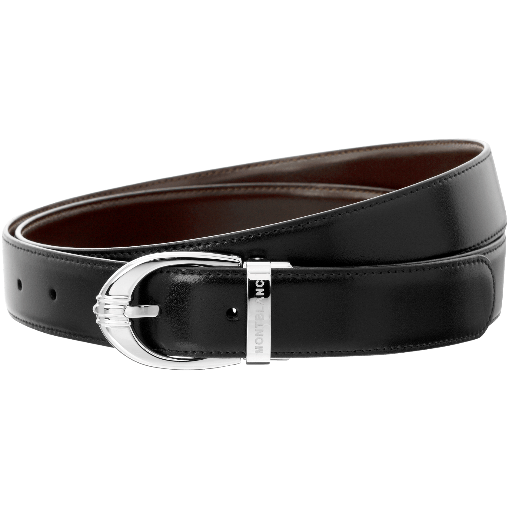 Black/brown reversible cut-to-size casual belt, image 2
