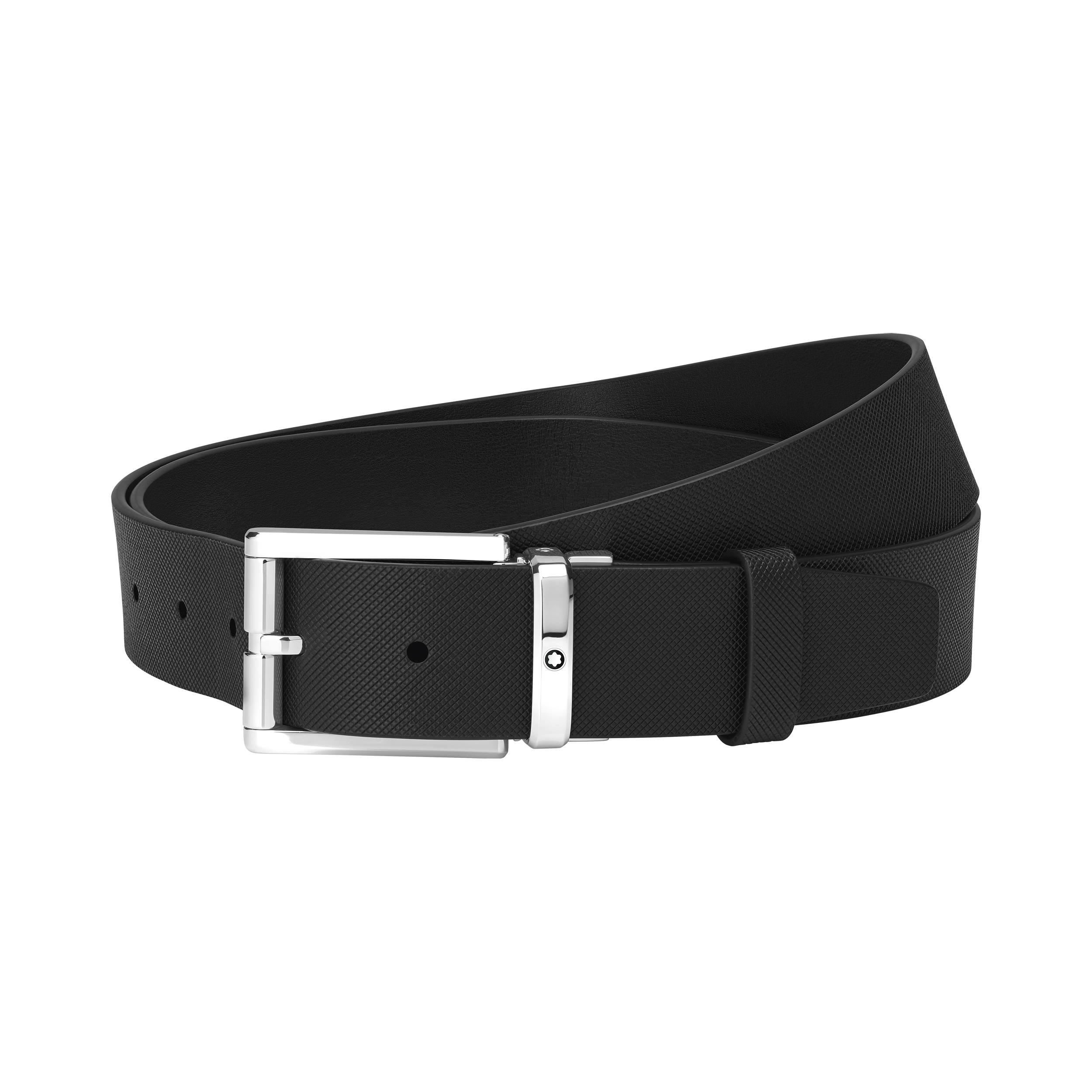 Black 35 mm leather belt, image 1