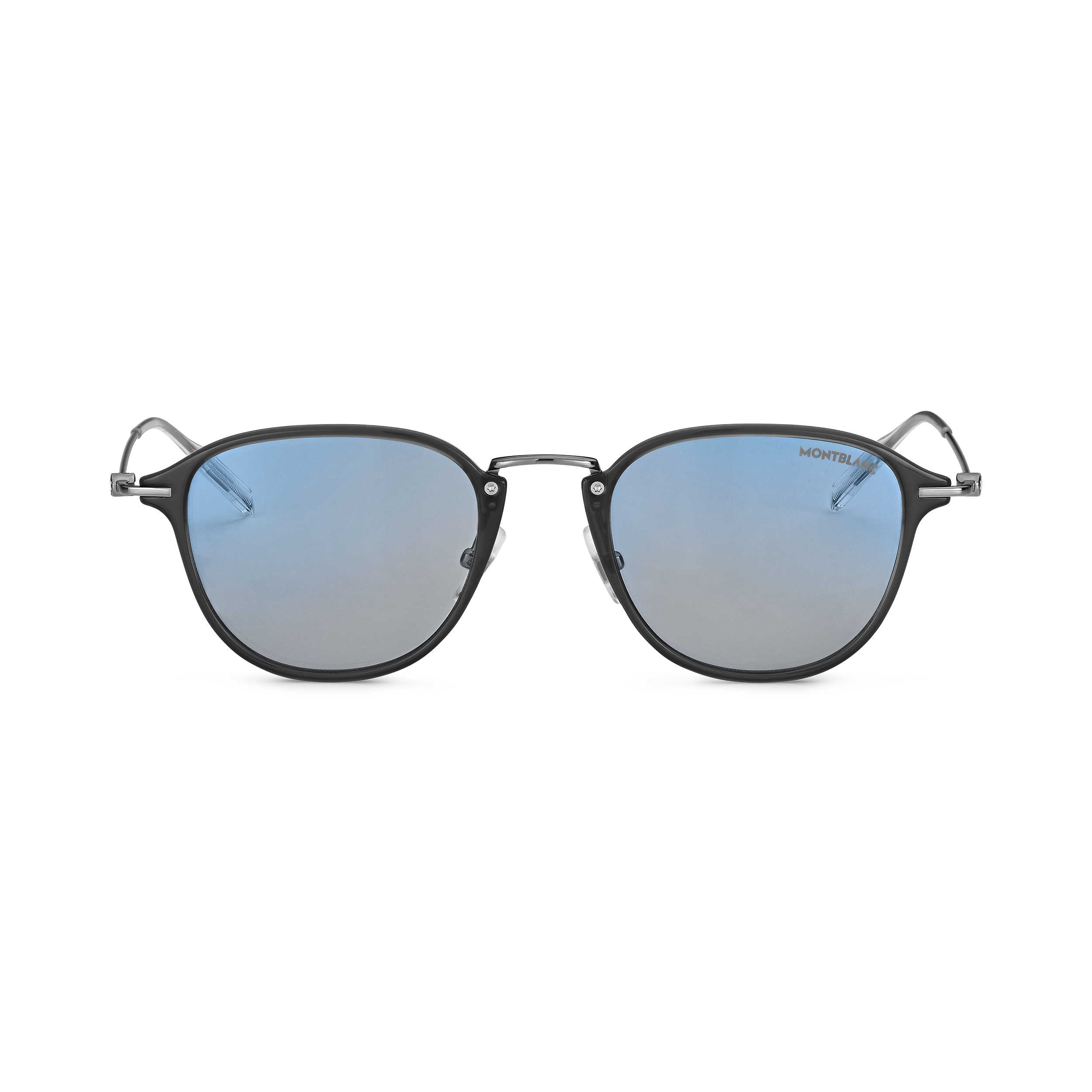 Blue Light Protection Round Sunglasses with Gray-Colored Injected Frame, image 2