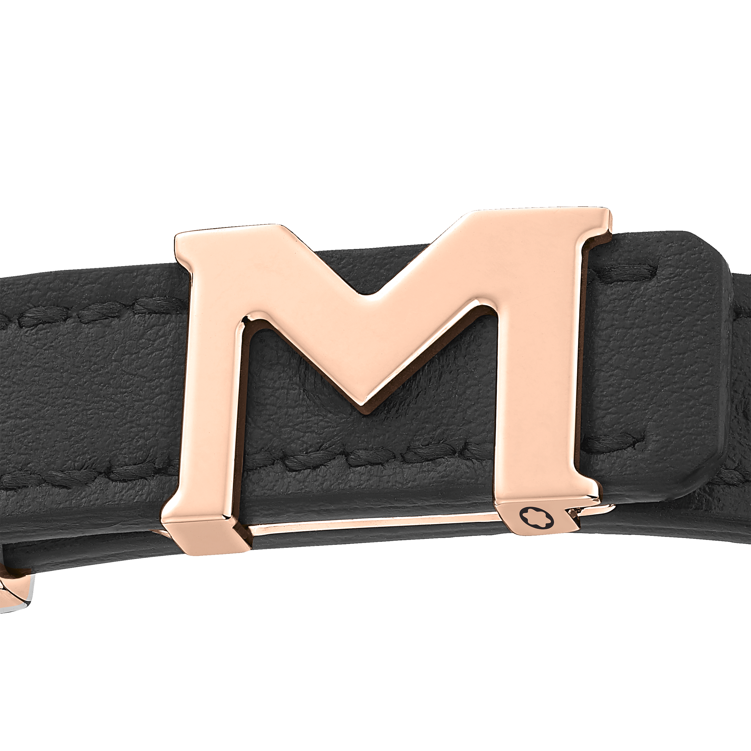 Montblanc M Logo Bracelet with Black Band and Rose Gold-Coated Closure, image 2