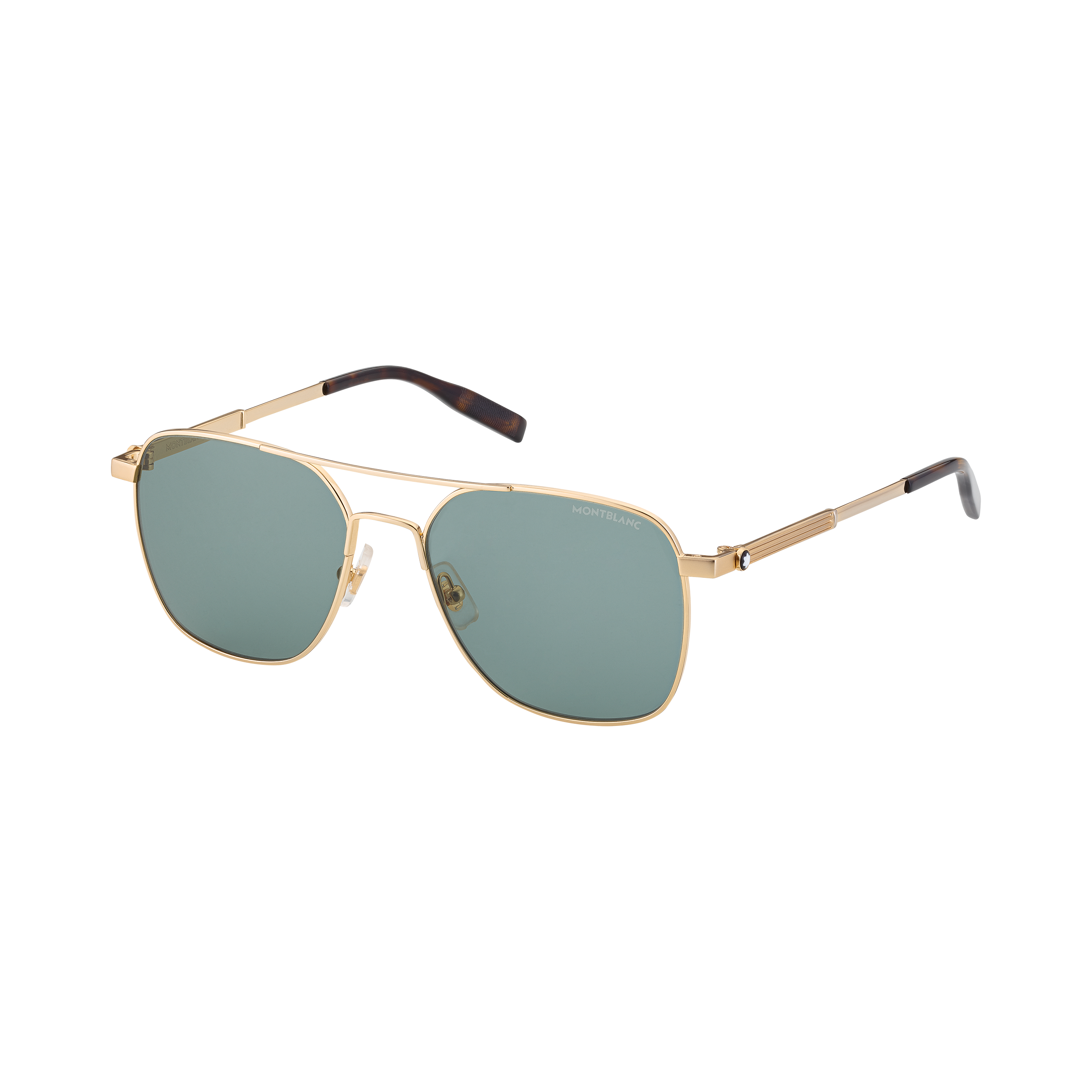 Rectangular Gold-Colored Metal Frame Sunglasses, image 1
