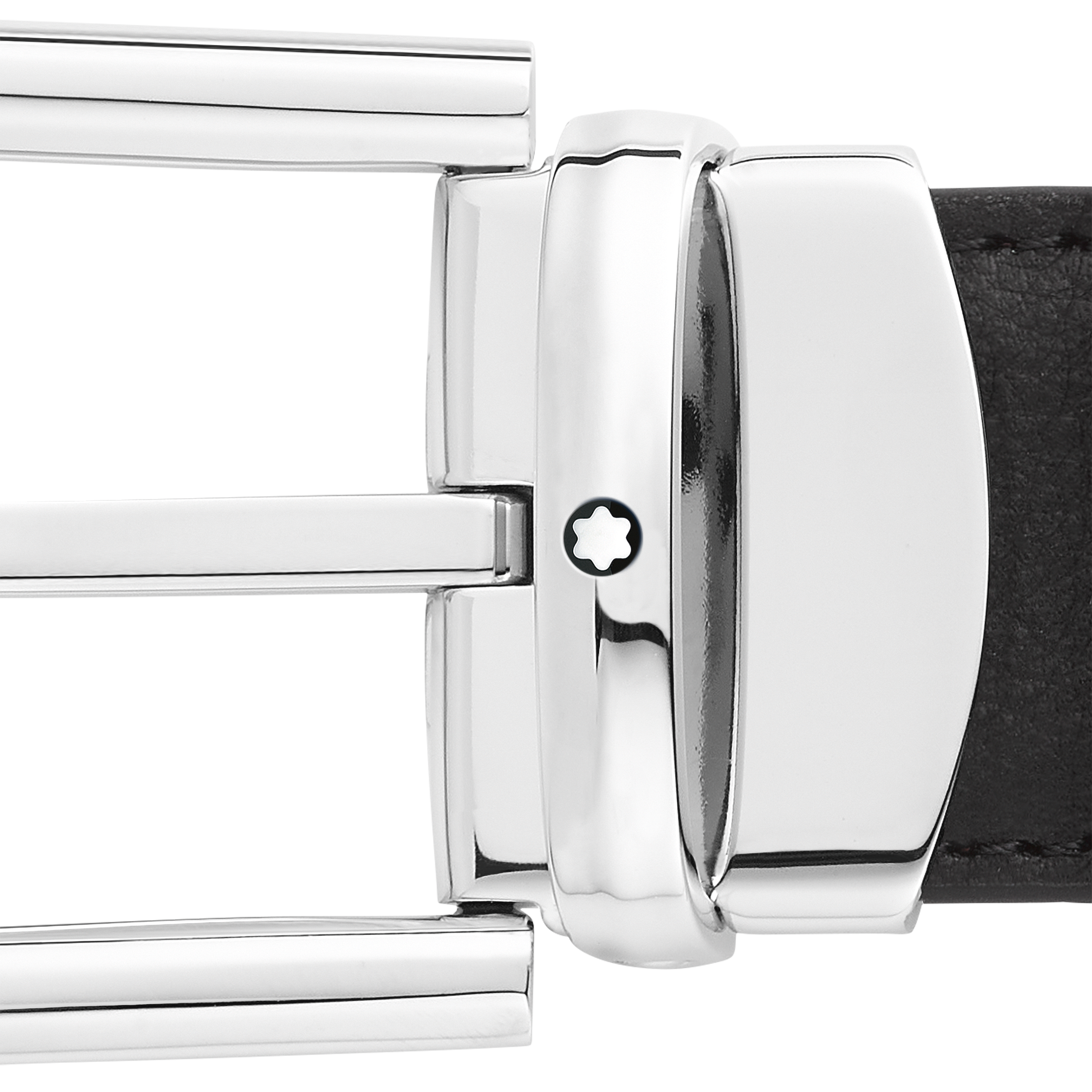 Horseshoe buckle black/burgundy 30 mm reversible leather belt, image 4